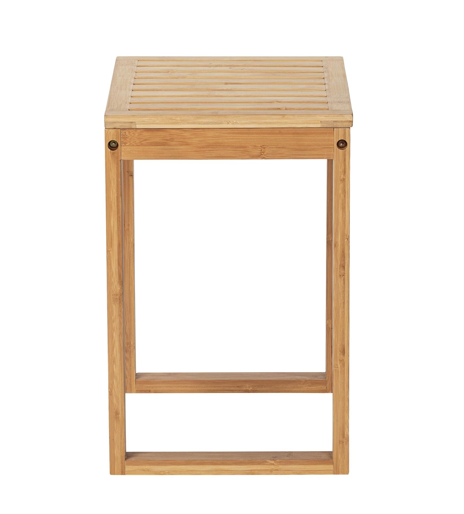 Taburete de baño bambusa marrón 40x46 cm