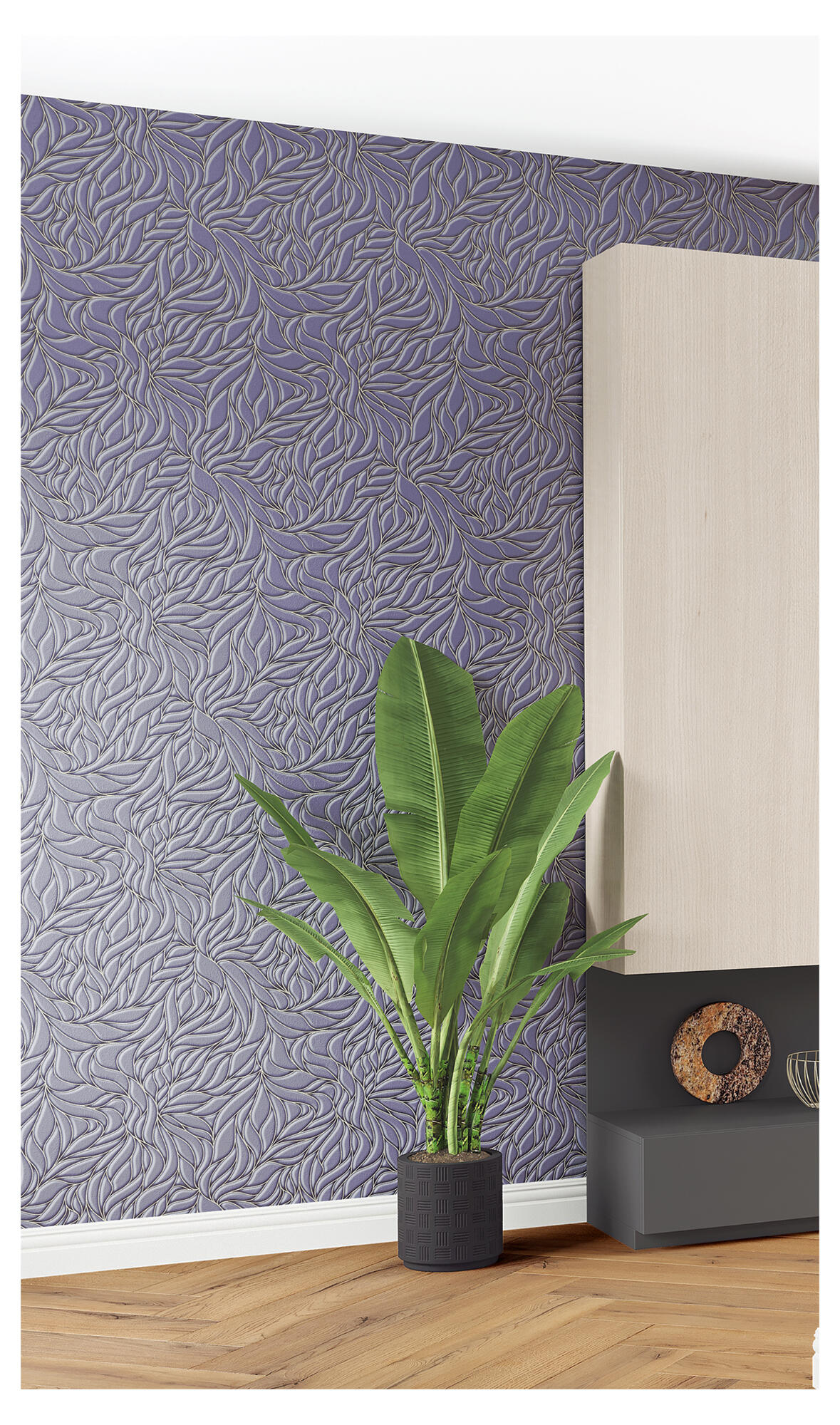 Papel pintado vinilo aplicación cola en pared geométrico ondas 452950 gris 106cmx10.05m lavable