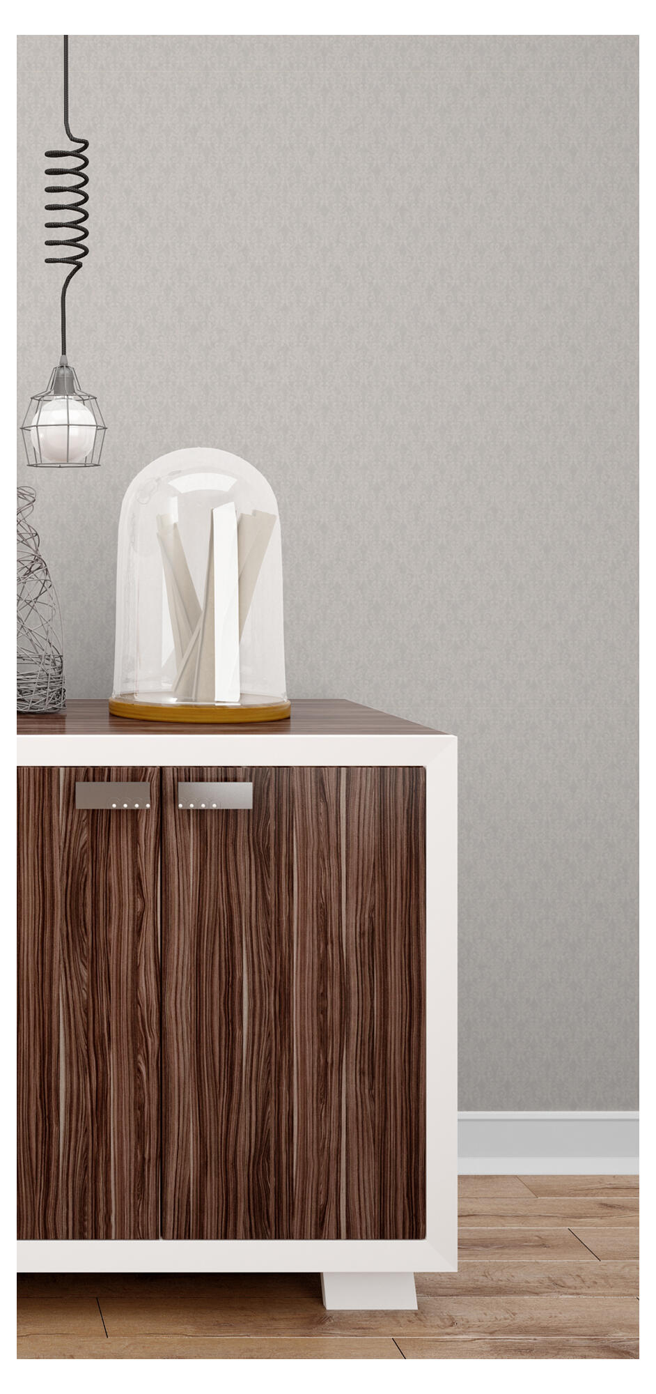 Papel pintado vinilo aplicación cola en pared arabesco 600337 beige vinelus 106cmx10.05m fregable