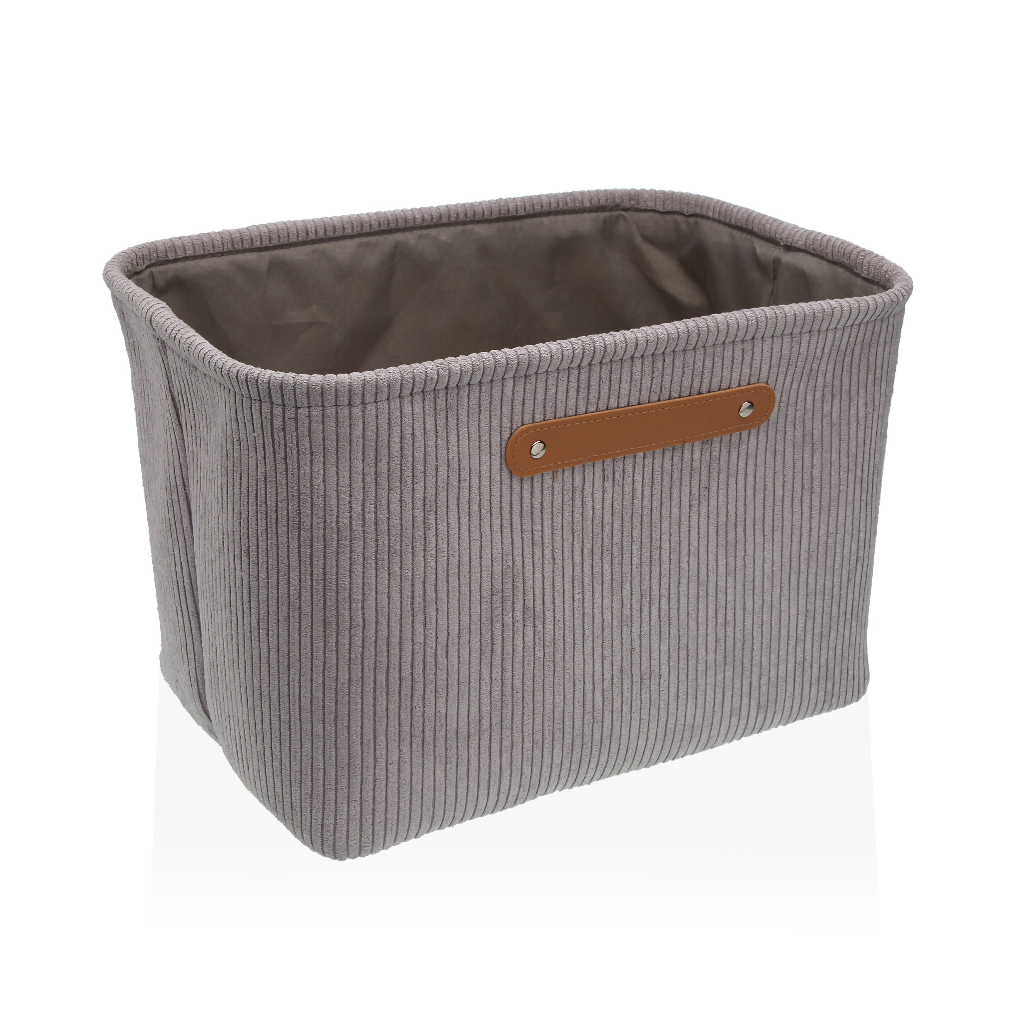 Cesta corduroy gris 38x25 cm