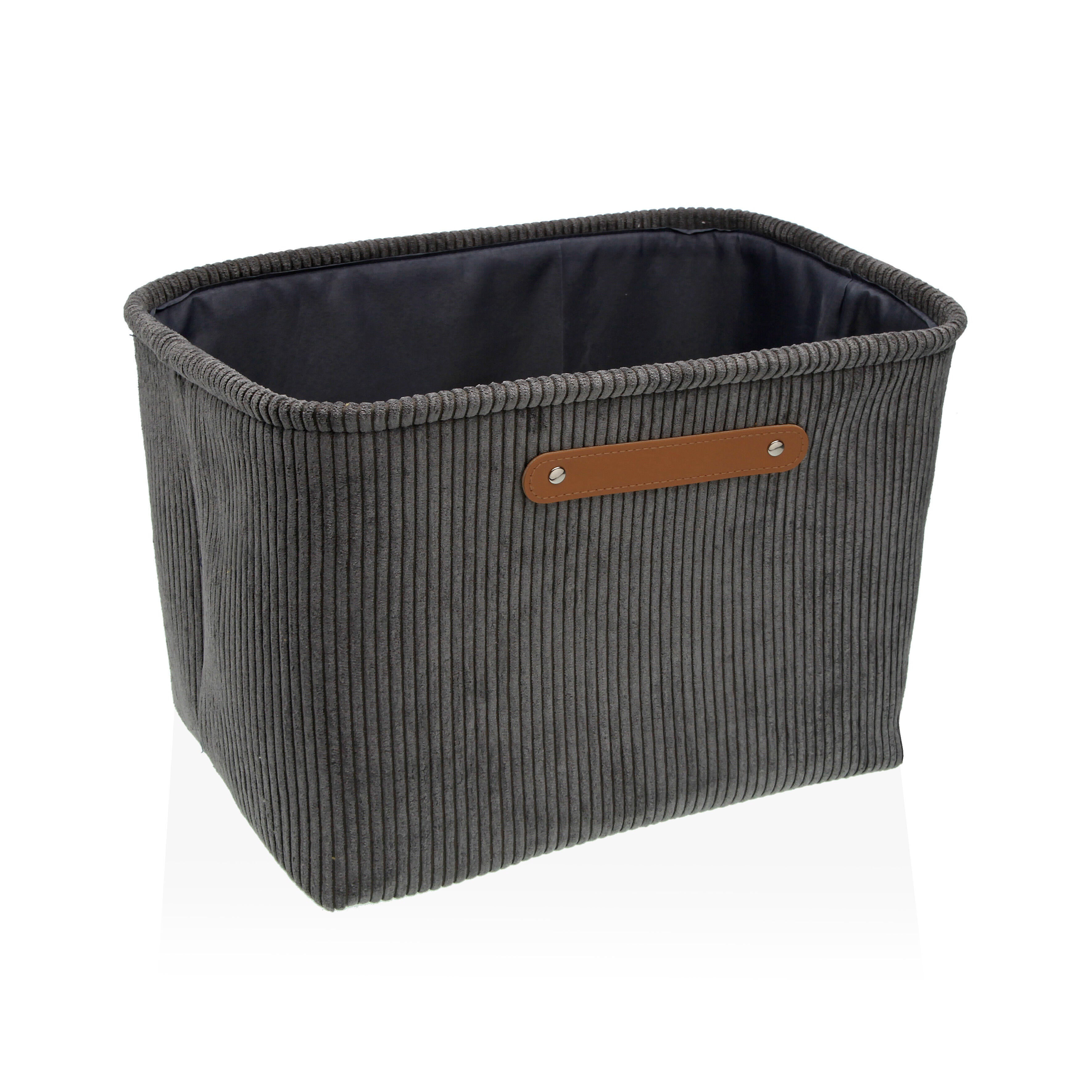 Cesta corduroy gris 38x25 cm