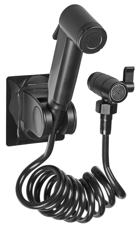 Zestaw bidetta czarny do baterii umywalkowej