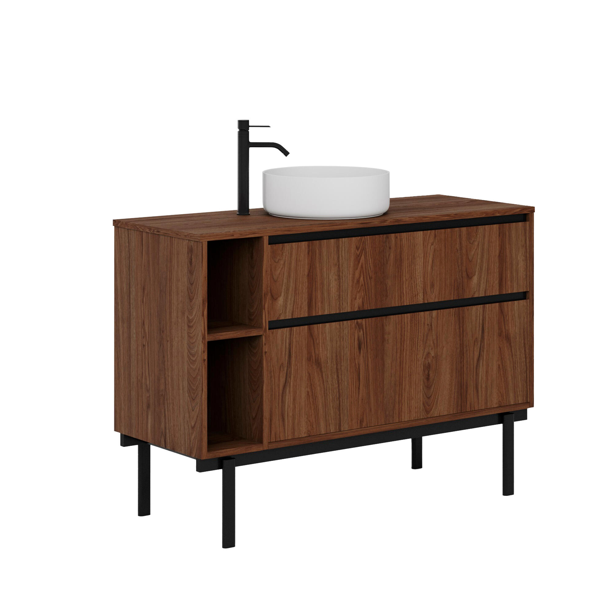 Mueble de baño tono nogal 120x45 cm (lavabo no incluido)
