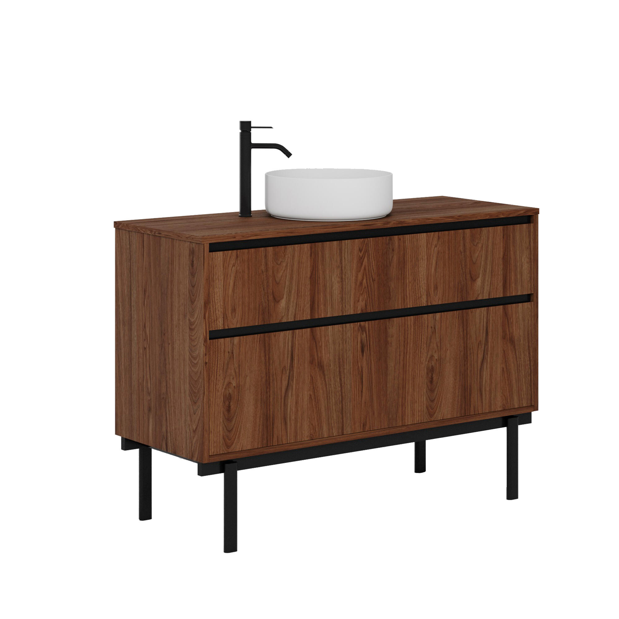 Mueble de baño tono nogal 120x45 cm (lavabo no incluido)