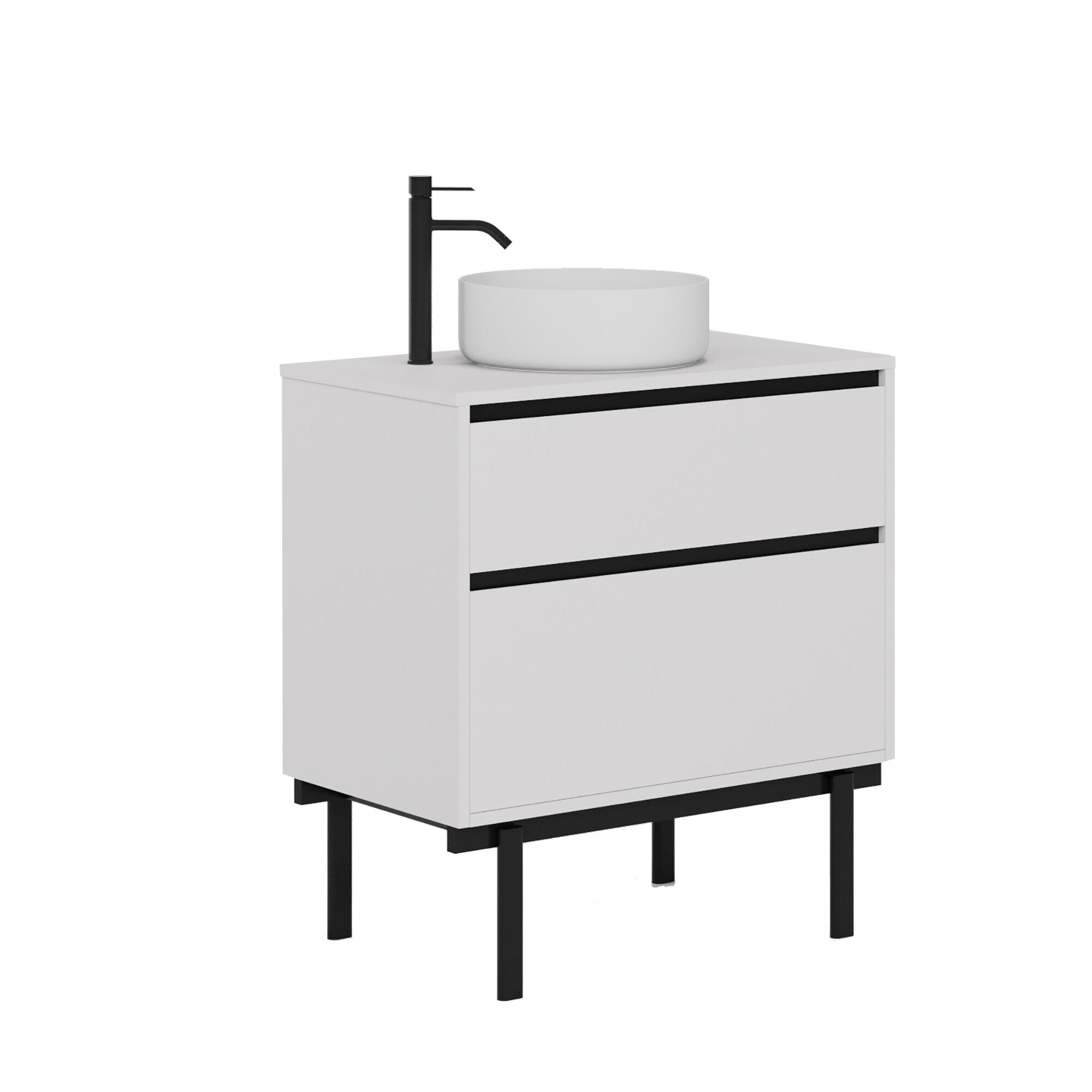 Mueble de baño tono blanco 80x45 cm (lavabo no incluido)