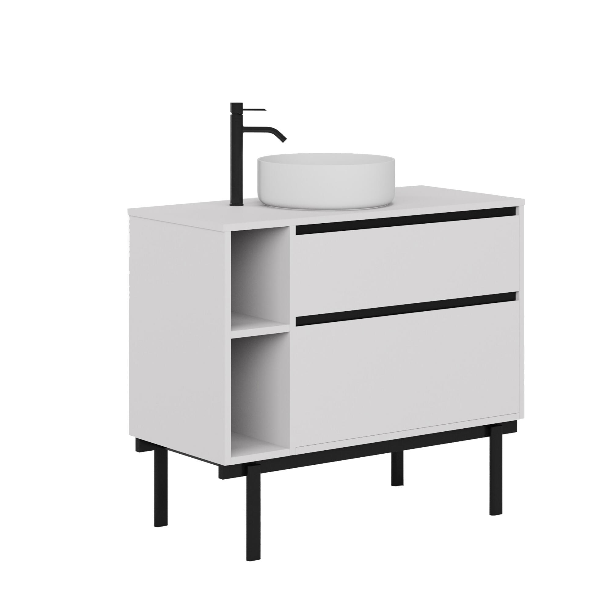 Mueble de baño tono blanco 100x45 cm