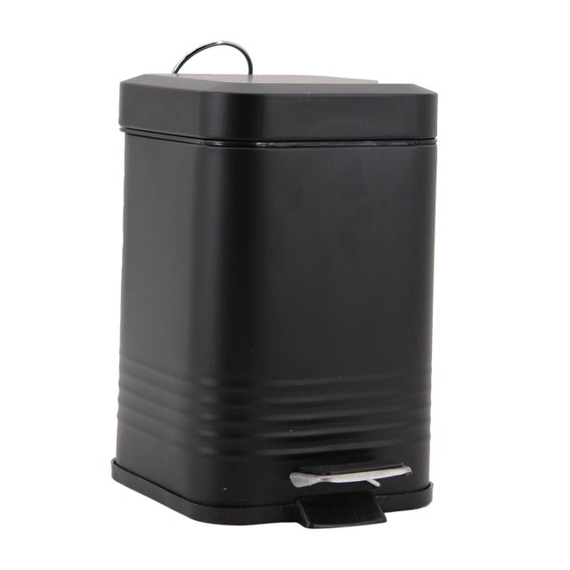 Poubelle de salle de bains 3L noire Carry AZAO