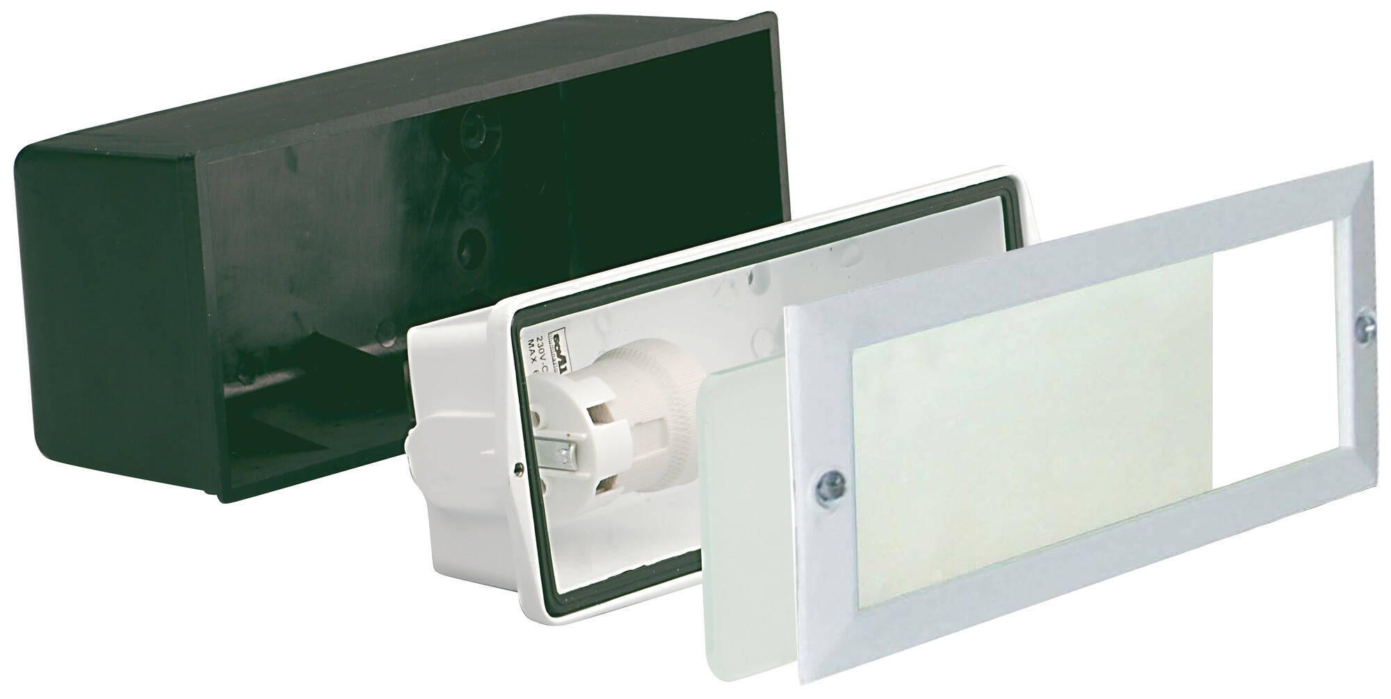 Portafaretto da incasso in alluminio ESCAPE E27 bianco rettangolare IP54 - 3