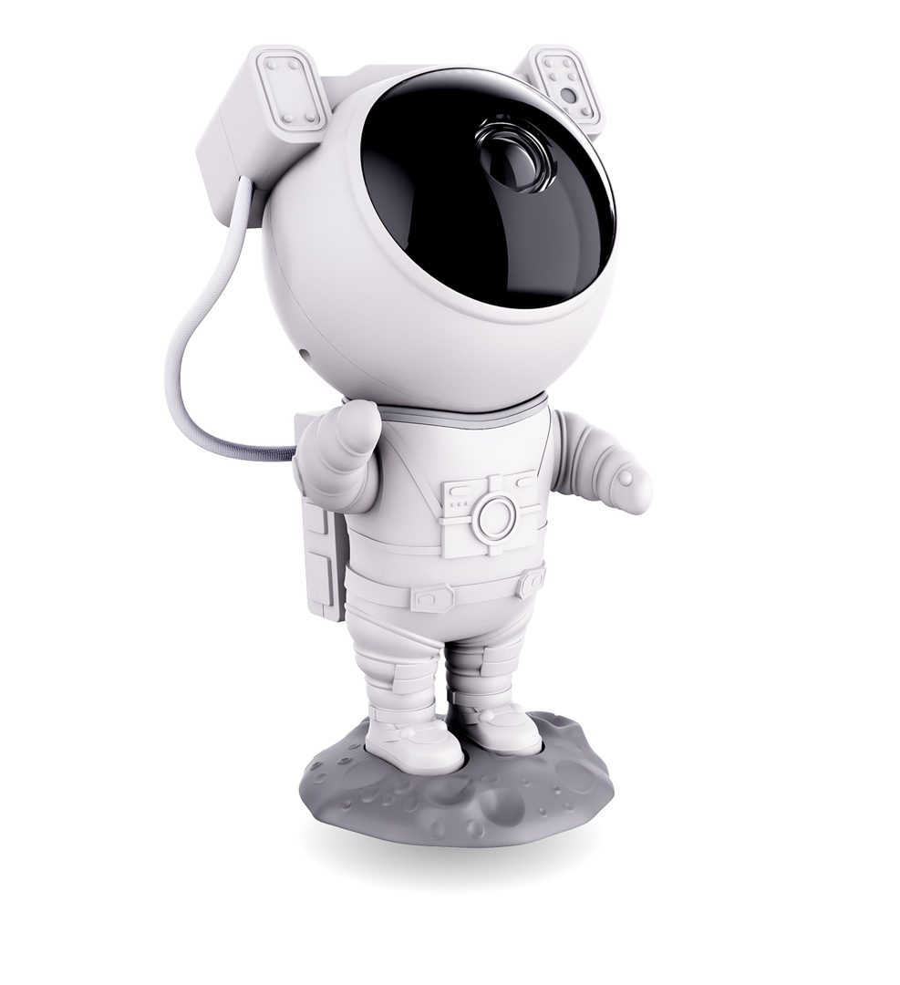 Lámpara de mesa sin cable LED con modo luz nocturna Robot Astronauta XANLITE con estructura blanca pantalla blanca color cambiante CCT 2500K- 6700K - 5