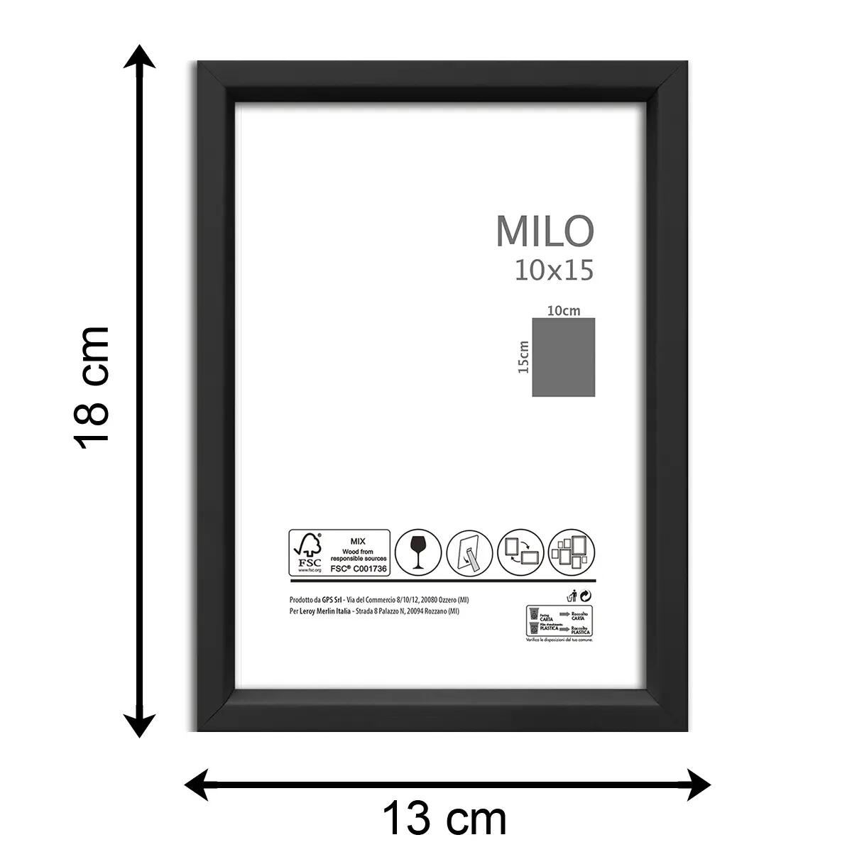 Cornice10x15 cm in legno nero Milo 2 - 4