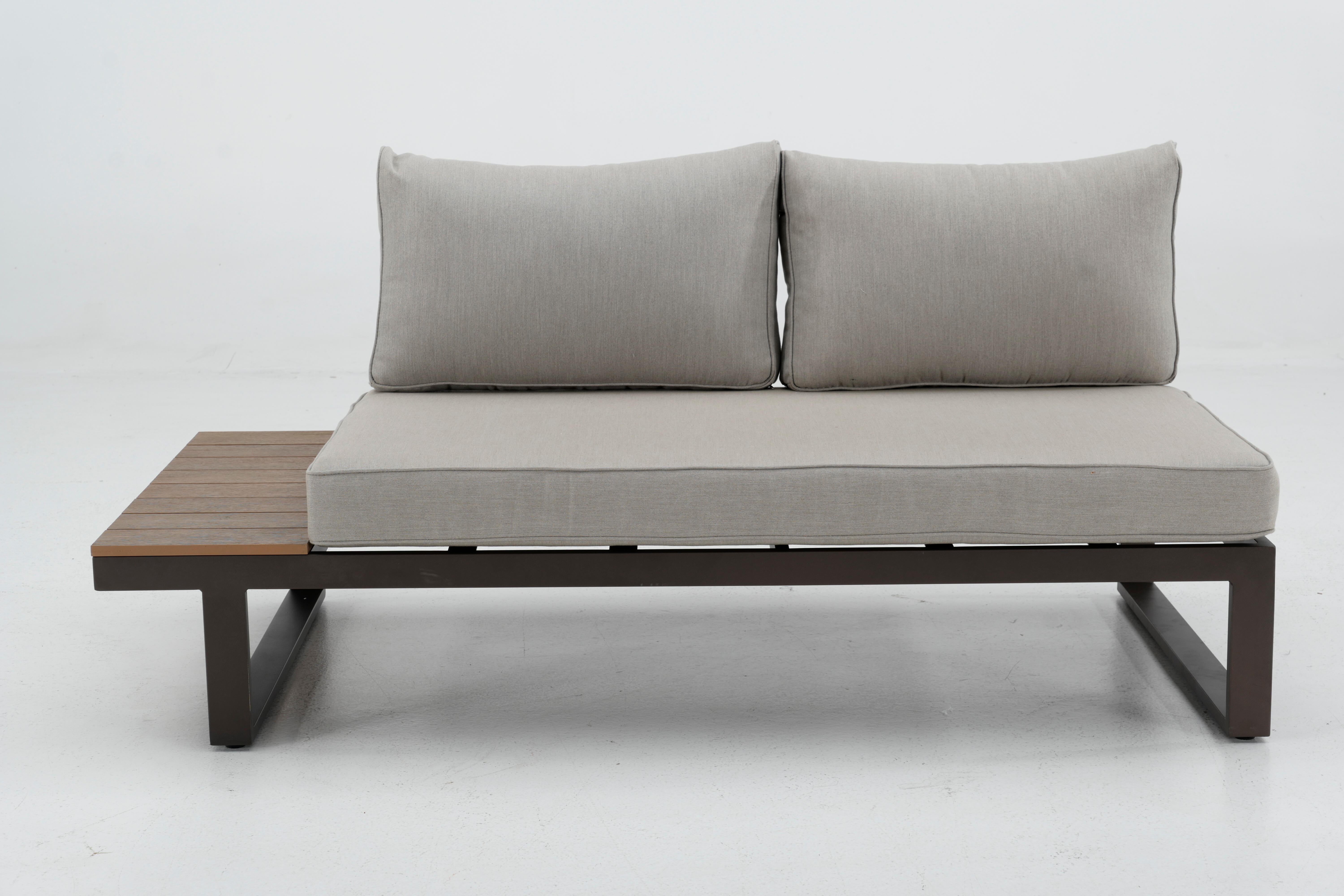 Set de porche de jardín esquinero de aluminio Capri moka - 5