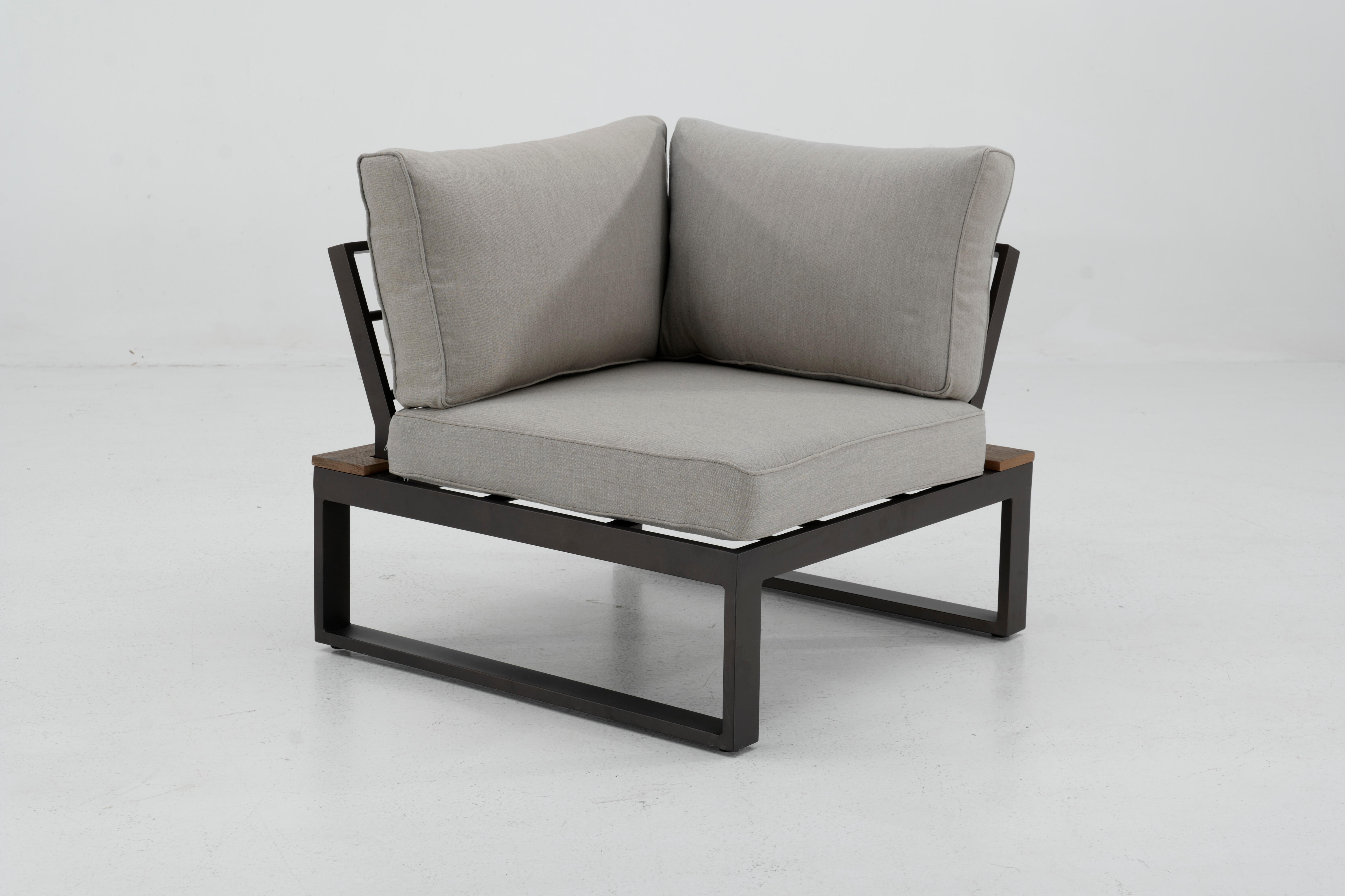 Set de porche de jardín esquinero de aluminio Capri moka - 4