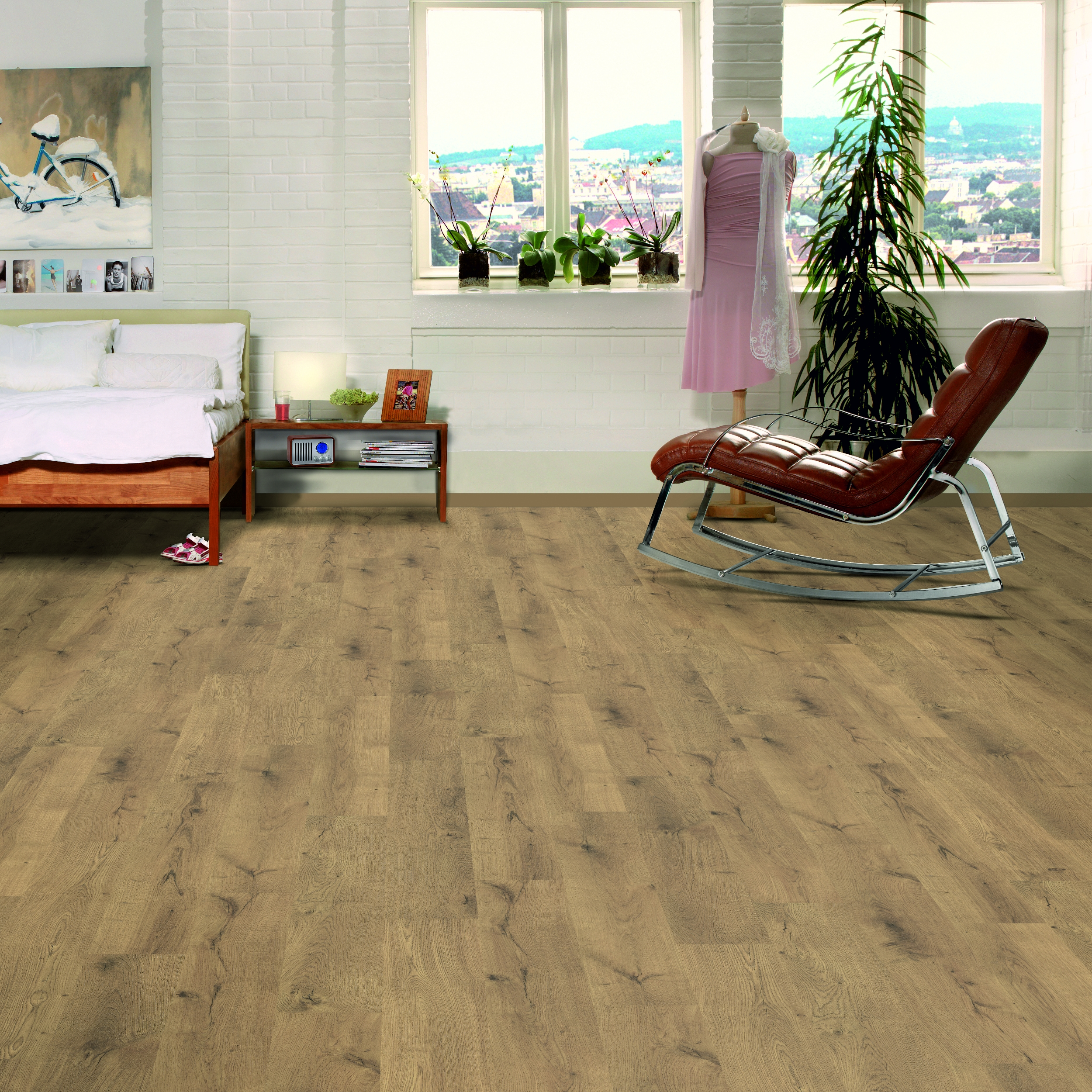 Panele podłogowe laminowane wodoodporne AC4 8 mm Egger  Dąb Luasanne - 2