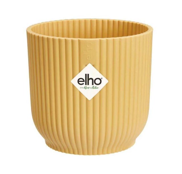 Vaso per piante e fiori VIBES ELHO in polipropilene giallo H 13 cm Ø 14 cm