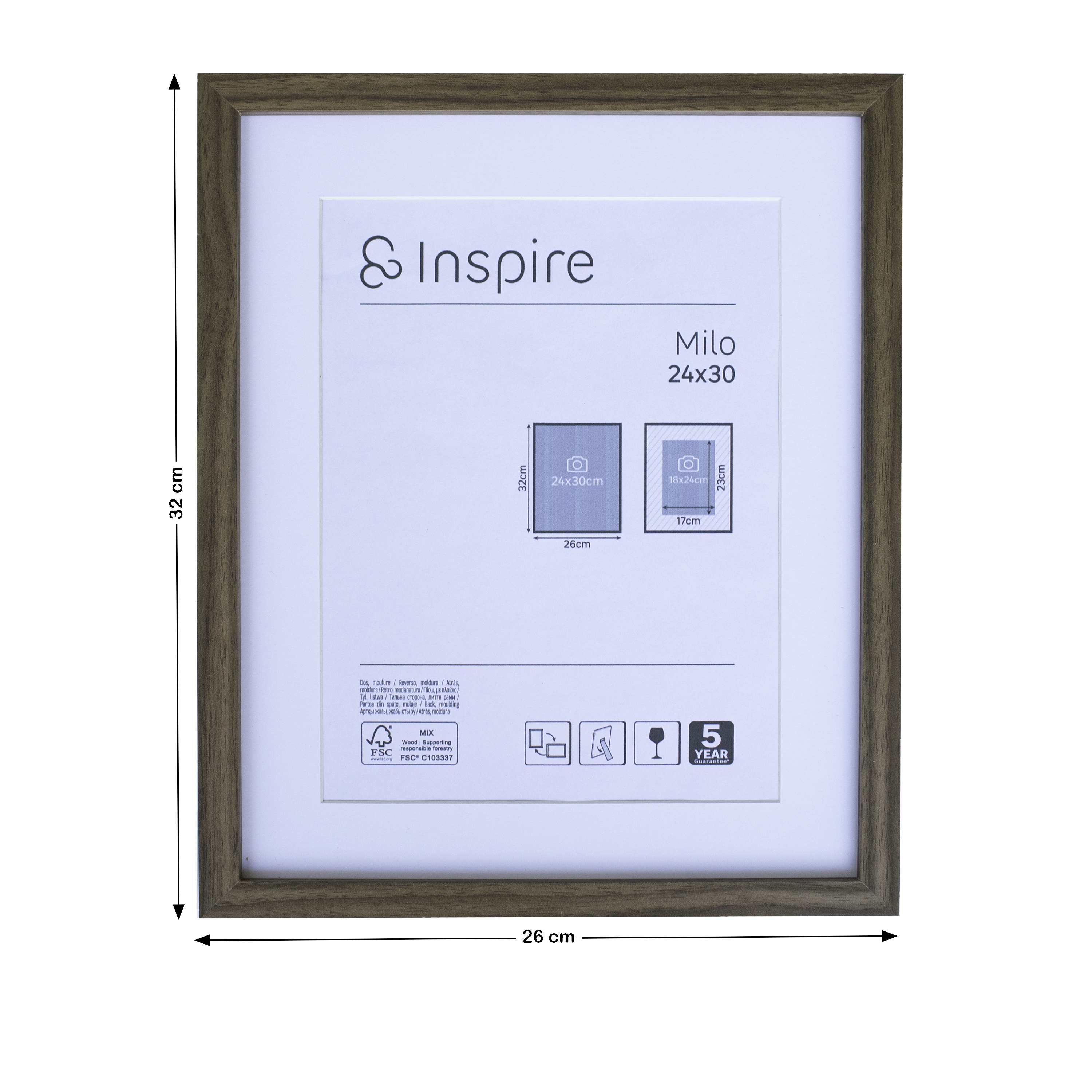 Marco con Passepartout Milo nogal INSPIRE 18x24cm - 11