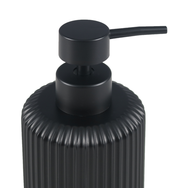 Dispenser sapone per bagno d'appoggio Glamour nero in resina 0.37 l