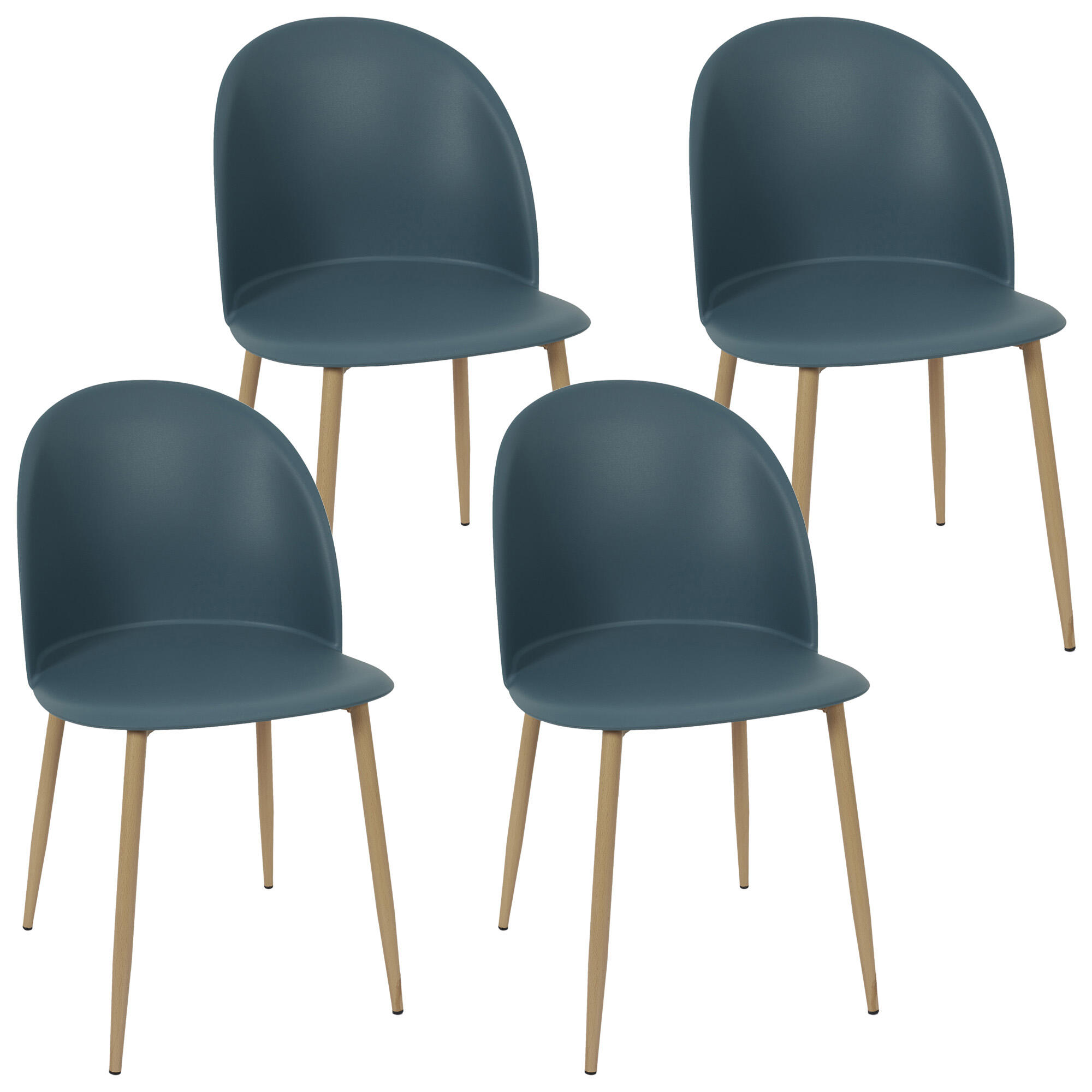 Set de 4 sillas bergen de madera en color azul cmp 81,3x49,2x47cm