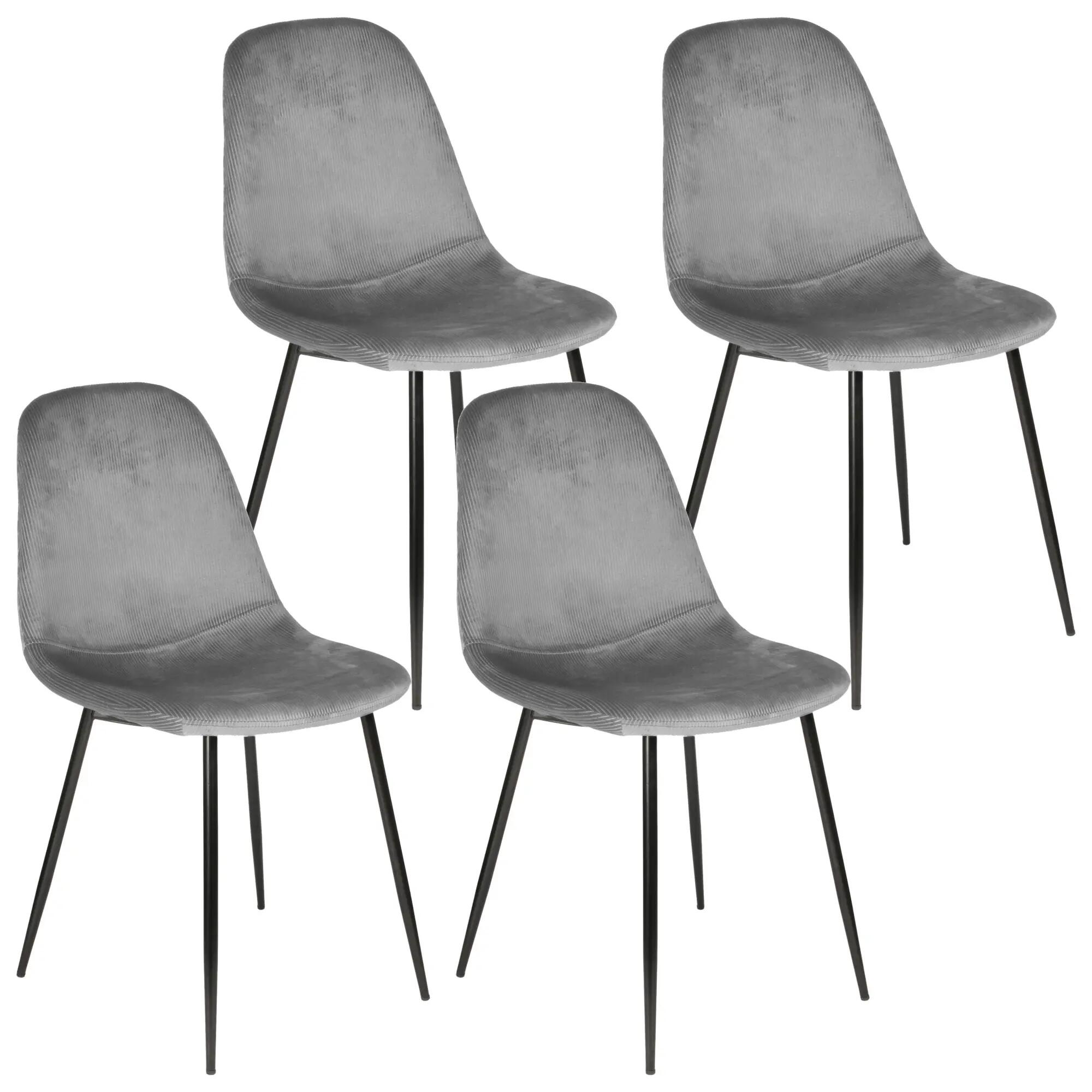 Set de 4 sillas giulia de madera en color gris plata cmp 87x42,5x44cm