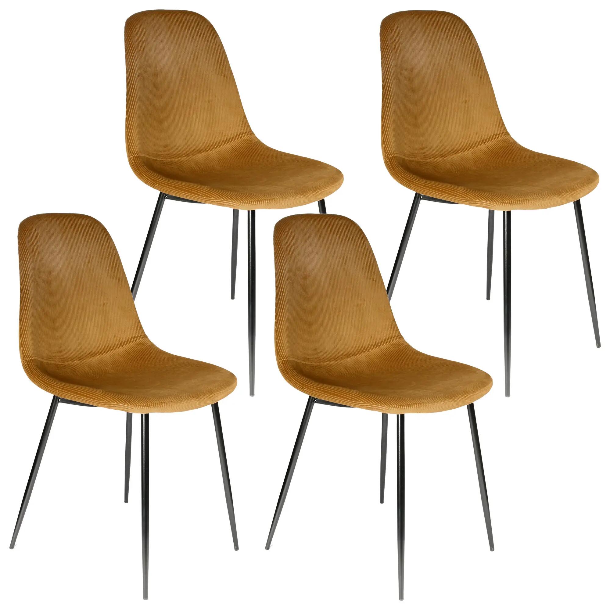 Set de 4 sillas giulia de madera en color marrón claro cmp 87x42,5x44cm