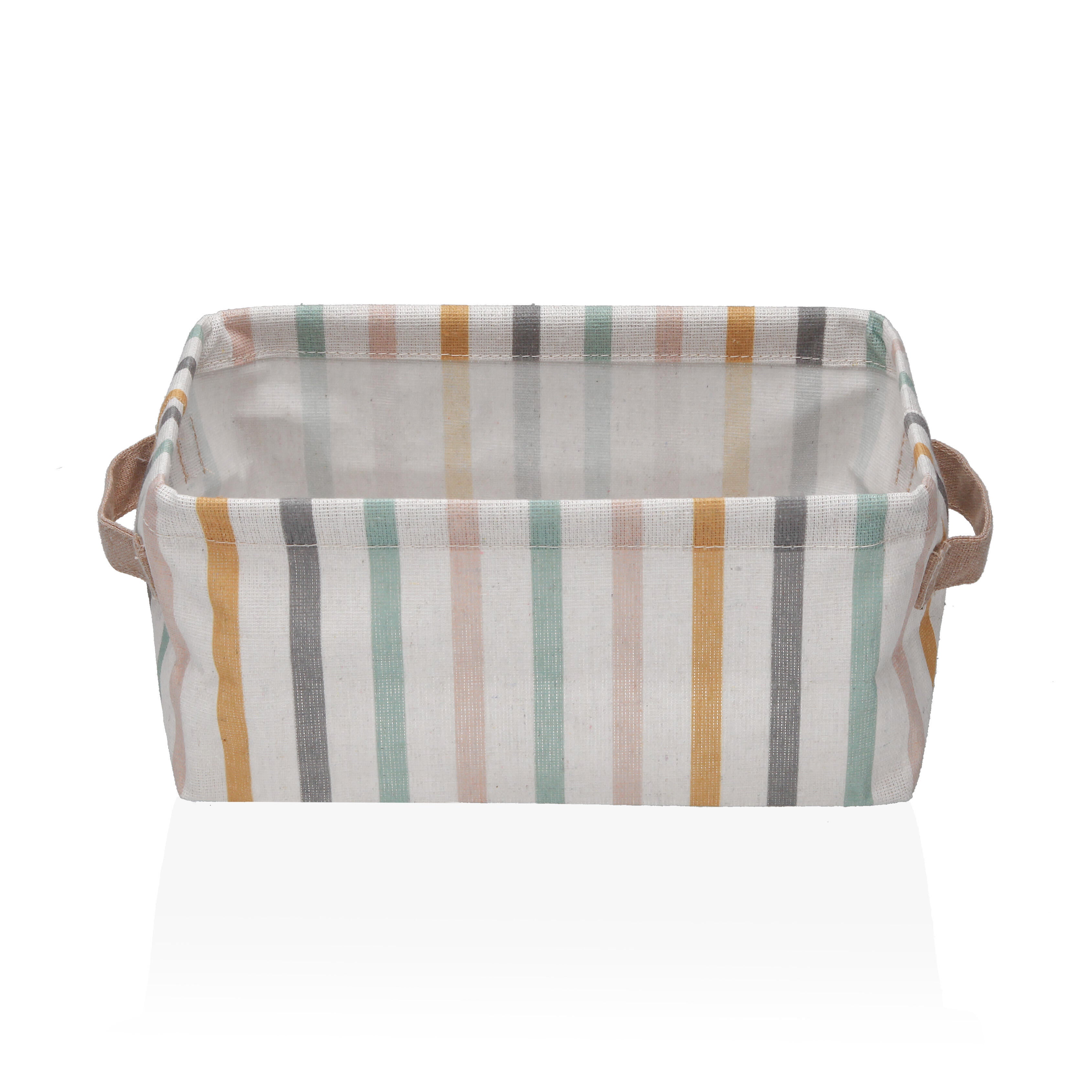 Set de 3 cestas de poliéster blanco jasper 28x18x14cm