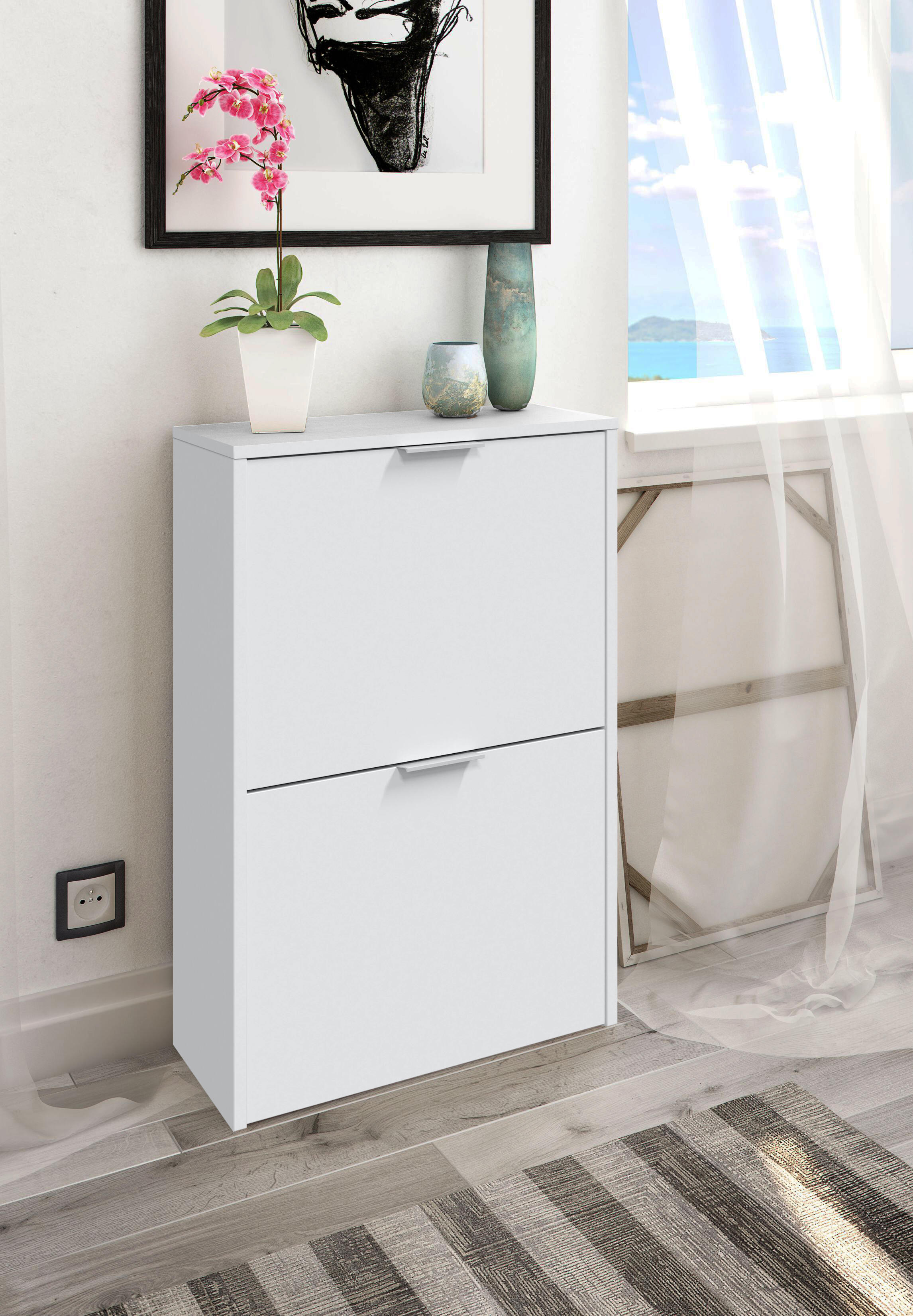 Zapatero Tuc con 2 compartimentos para 12 pares en melamina color blanco 50x76x22 cm - 5