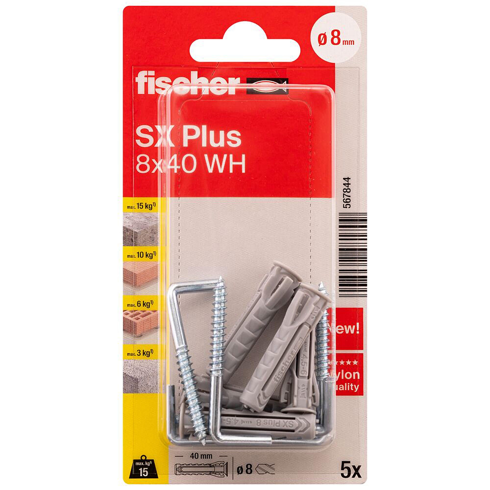 5  buchas Blister SX Plus 8x40 A mm - 3