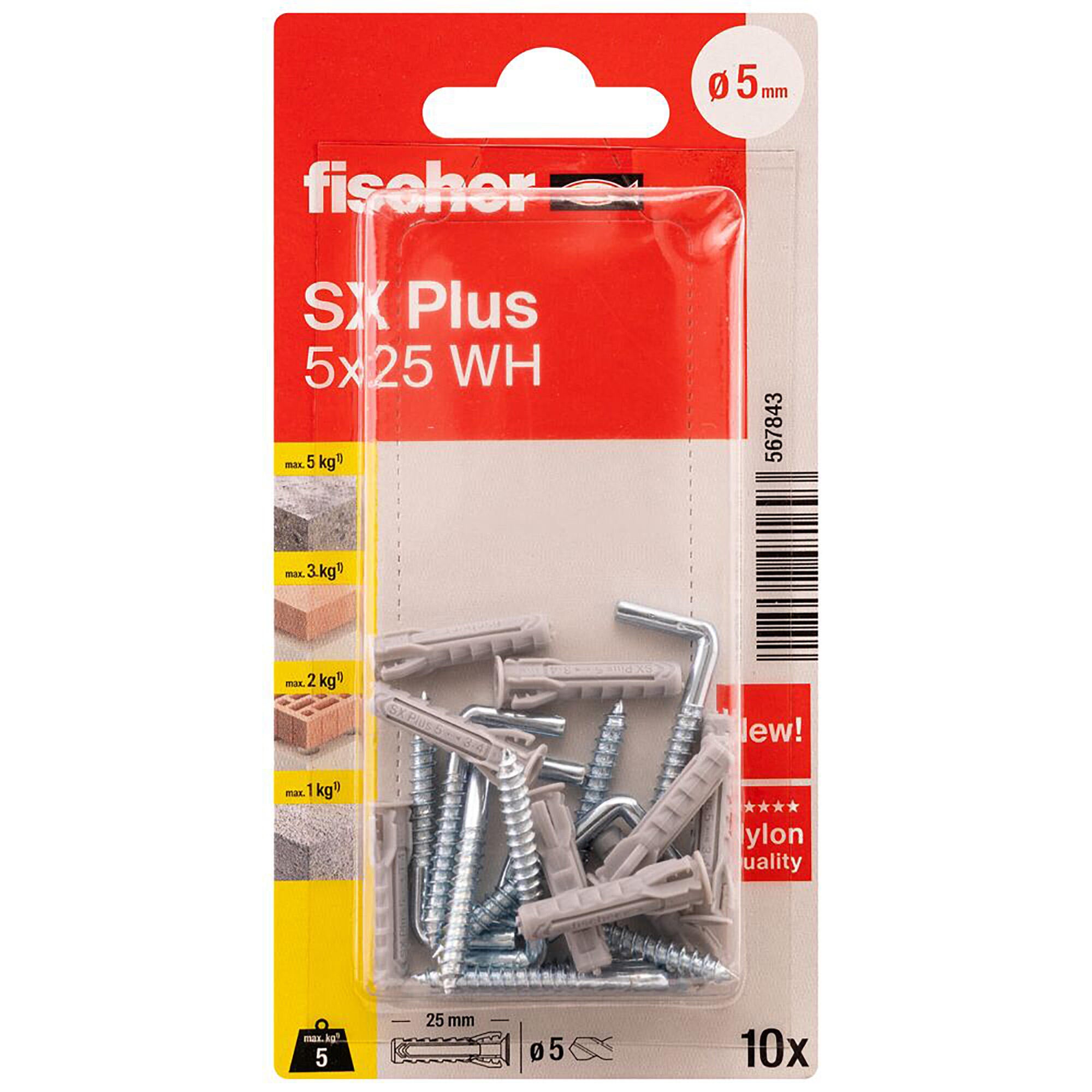 10  buchas Blister SX Plus A 5x25 mm - 4