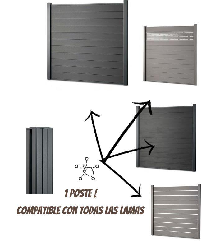 Perfil embellecedor de poste de aluminio cuarzo de 187,5 cm ELYTE - 7