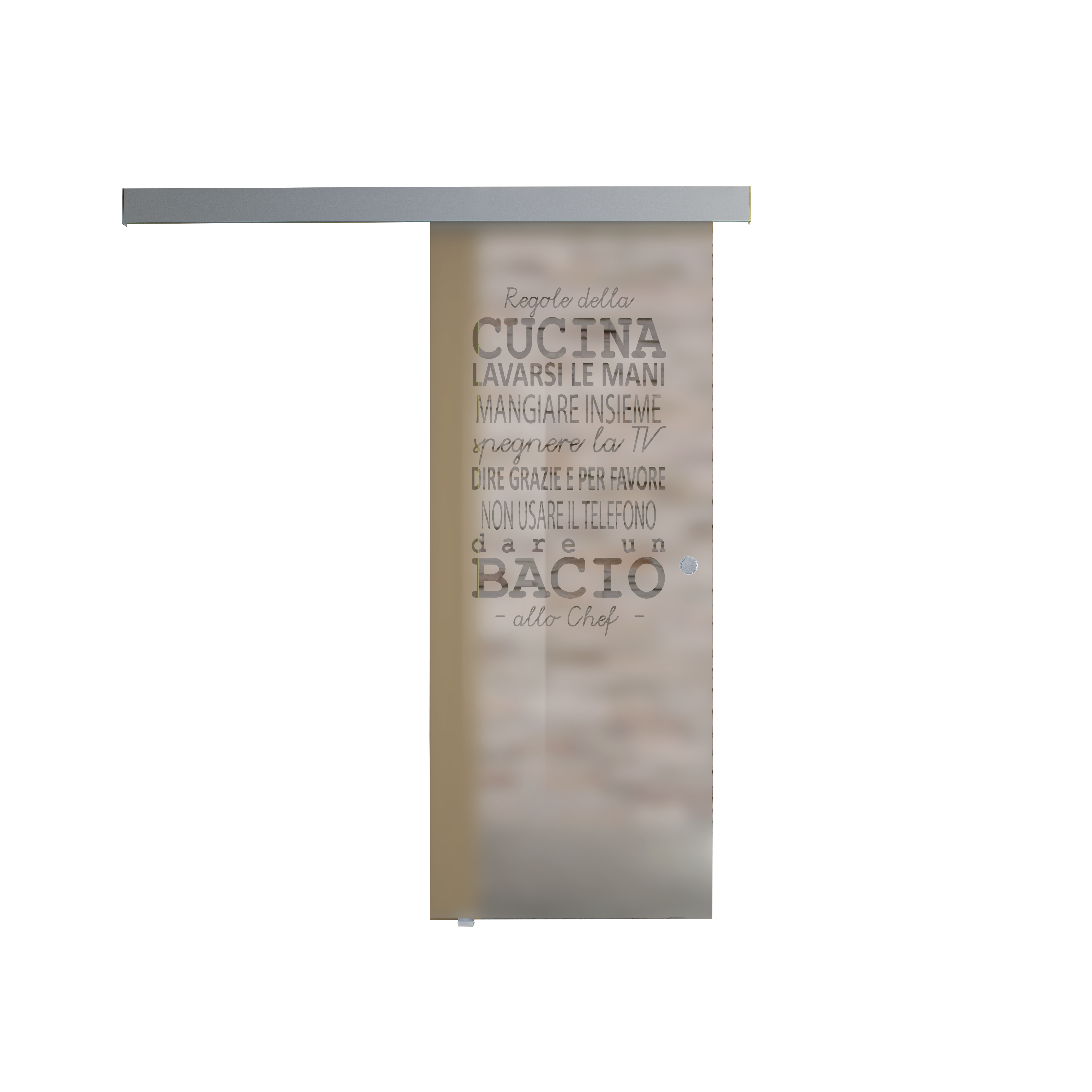 Anta per porta scorrevole Regole Tel. in vetro trasparente L 96 x H 215 cm sp.8 mm sinistra - 3