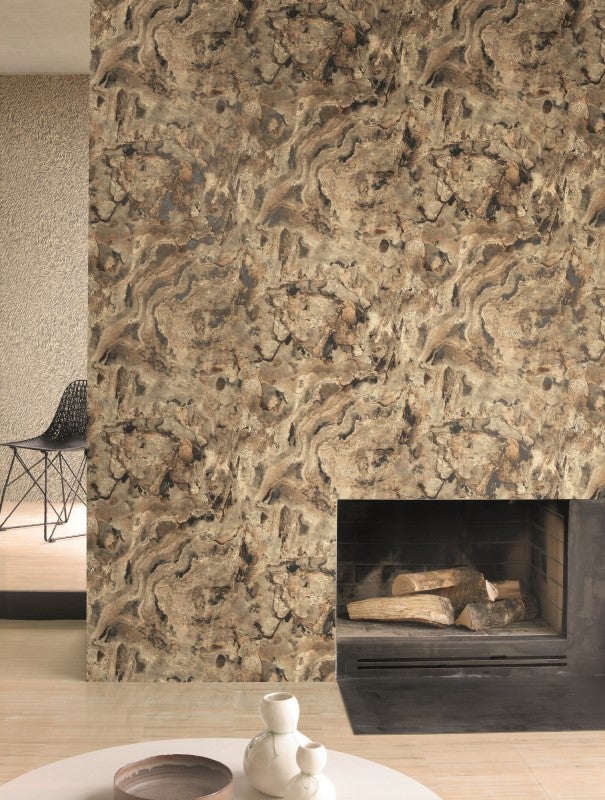 Papel pintado vinilo naturaleza chicago marrón
