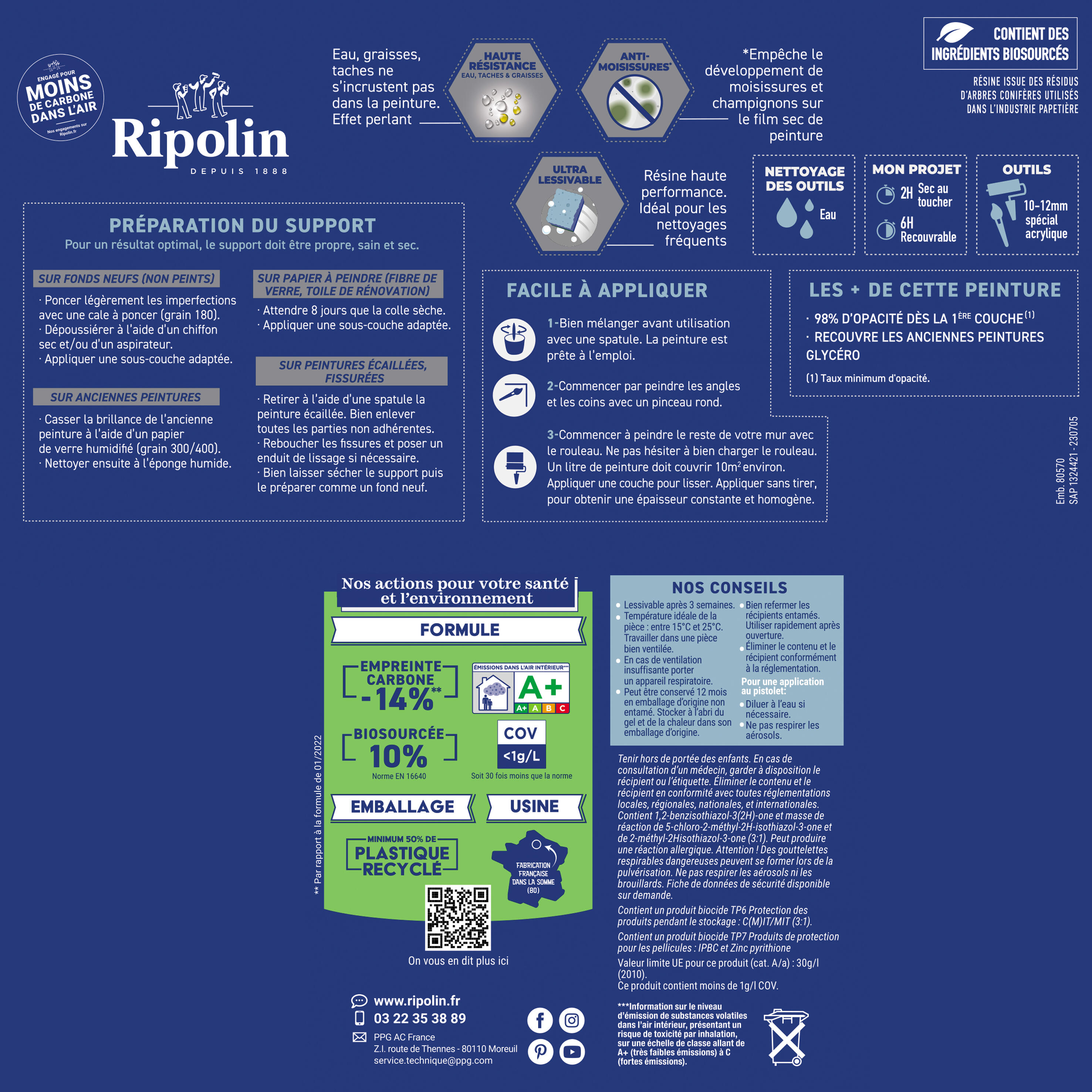 Peinture mur beige makuria satin RIPOLIN Cuisine et bain 2L - 8