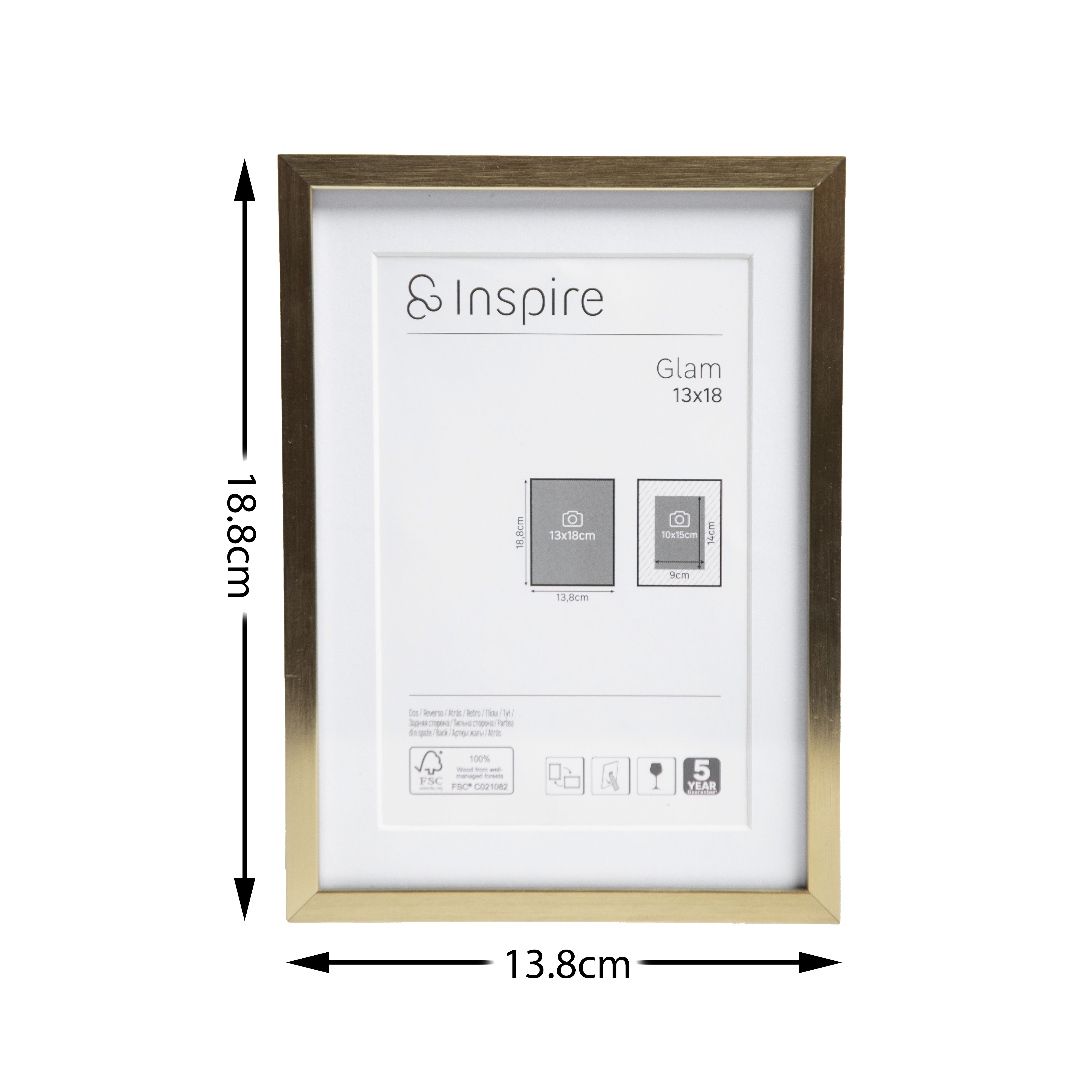 Marco con Passepartout Glam Brass oro INSPIRE 13x18cm - 11