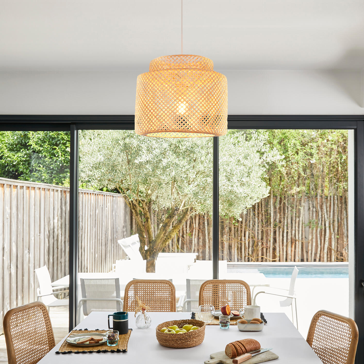 Lámpara de techo makassar 1 luz e27 38 cm beige