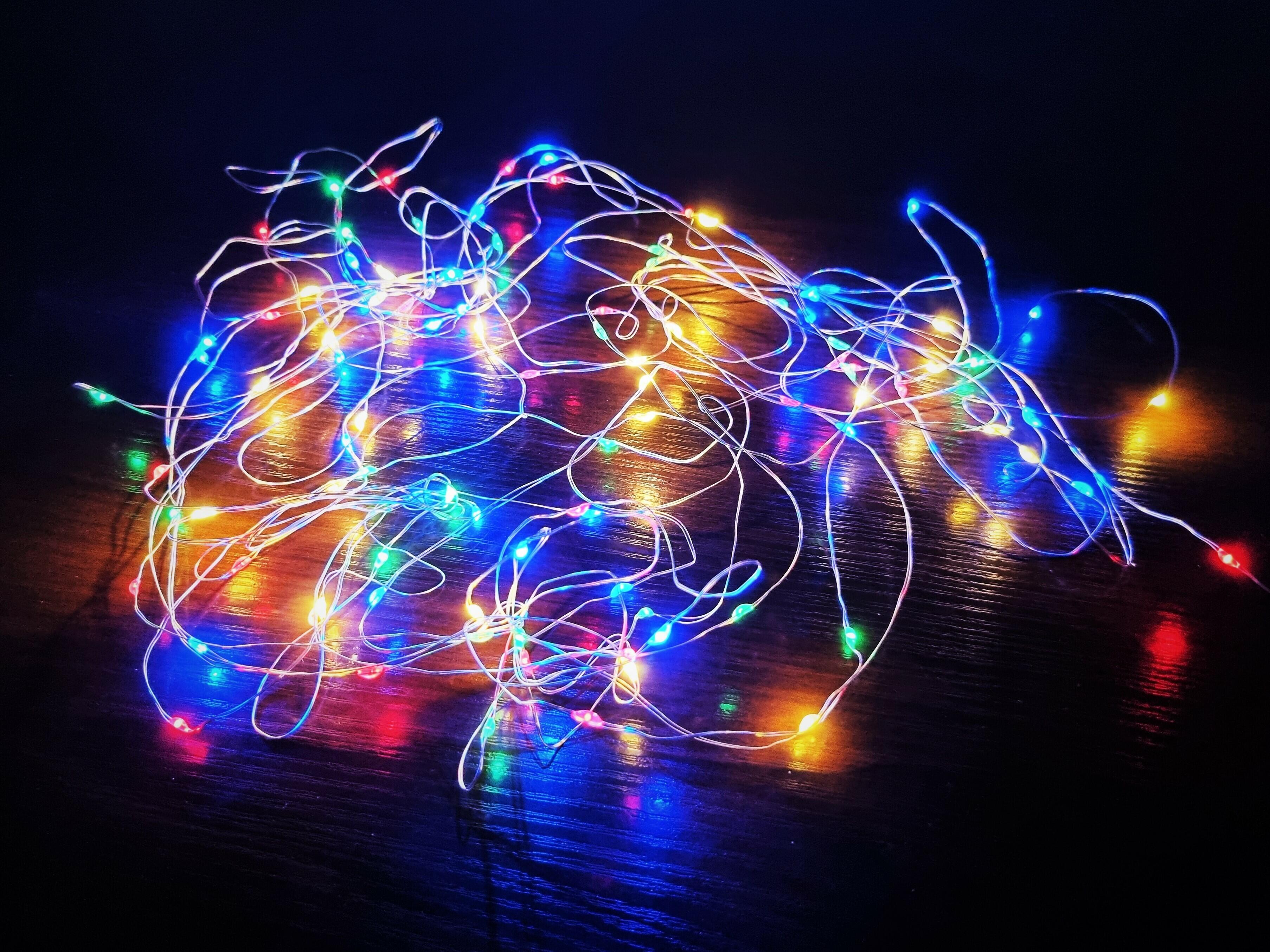 Lampki choinkowe wewnętrzne 100 MICRO LED łezki na baterie multikolor Cortina - 3