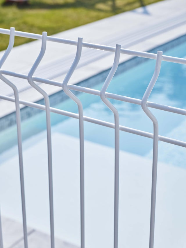 Panneau Aquaclassic pour piscine acier blanc - 9010, H.1.306 x l.200 cm