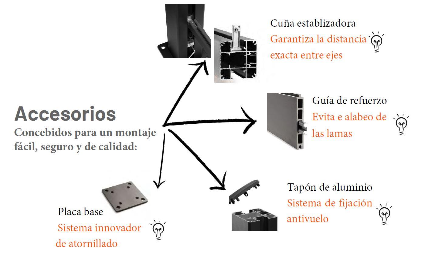 Perfil embellecedor de poste de aluminio cuarzo de 187,5 cm ELYTE - 6