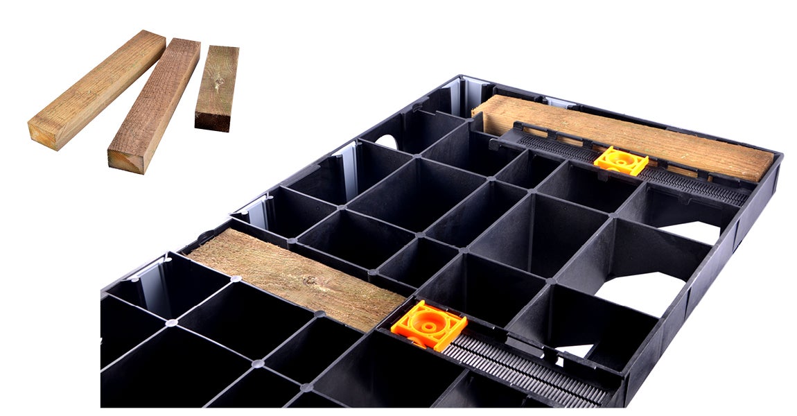 Kit 3 rastreles instalación modulesca® de madera 40 mm