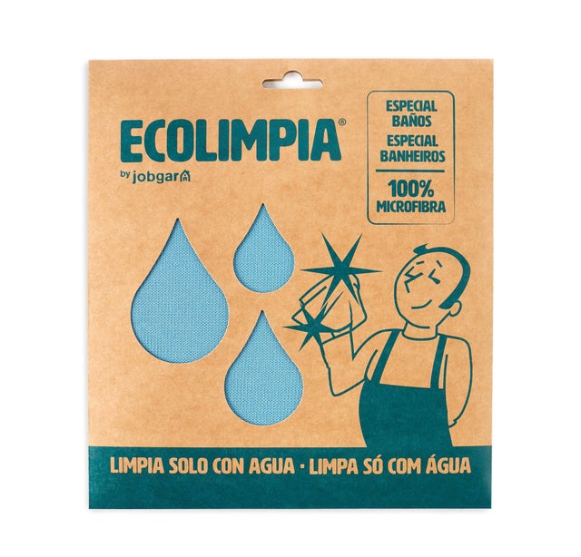 Bayeta de microfibra especial baños Ecolimpia JOBGAR de 50x40 cm azul