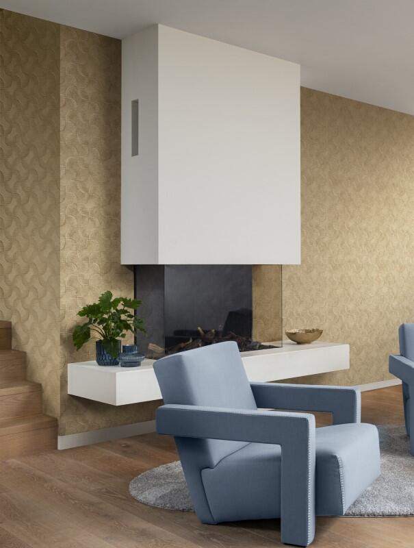 Papel pintado vinilo aplicación cola en pared urban city chicago 608151 amarillo rasch 53cmx10.05m lavable apto para cocinas o baños