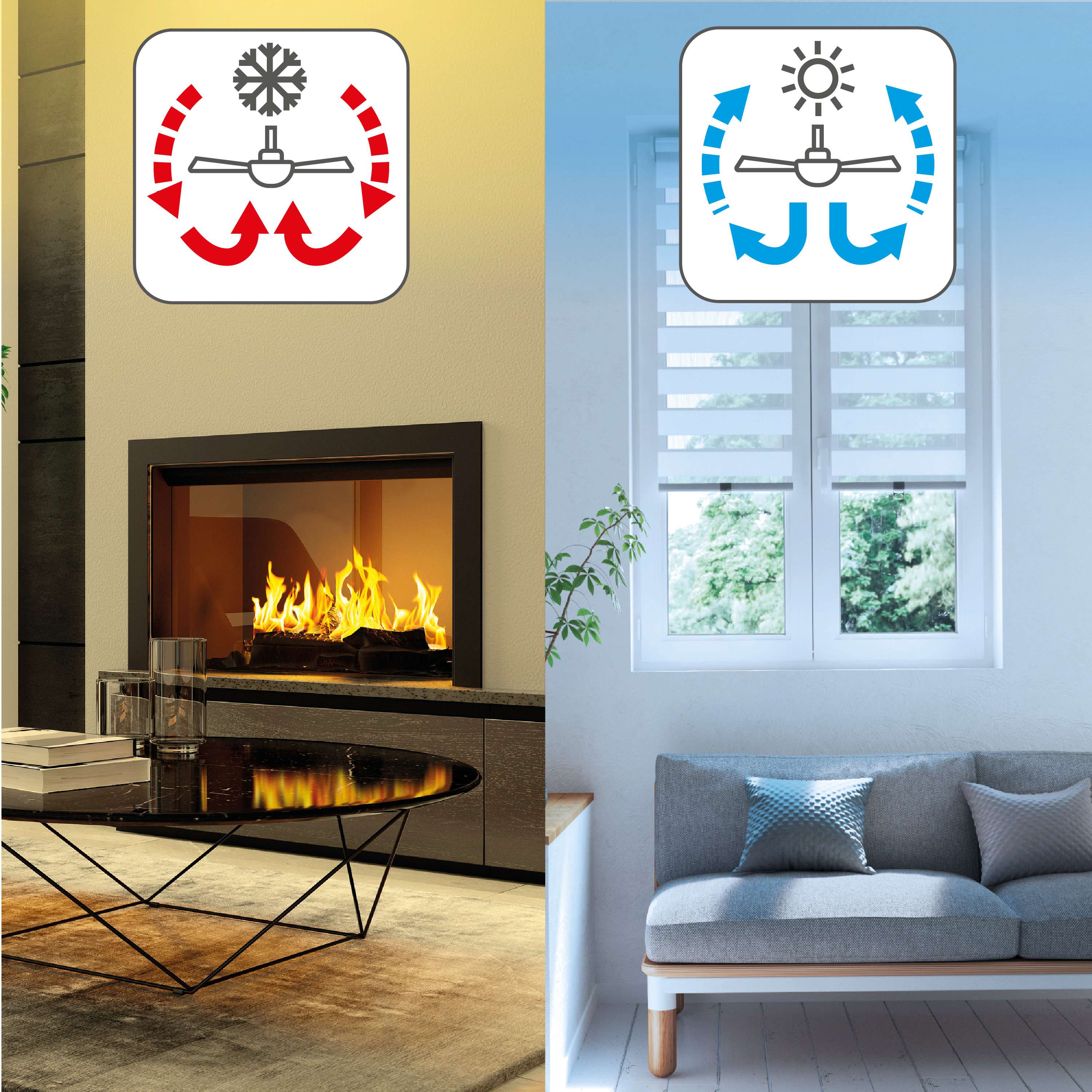 Ventilador de techo con luz silencioso DC Inspire Aveiro beige/blanco 91 cm - 8