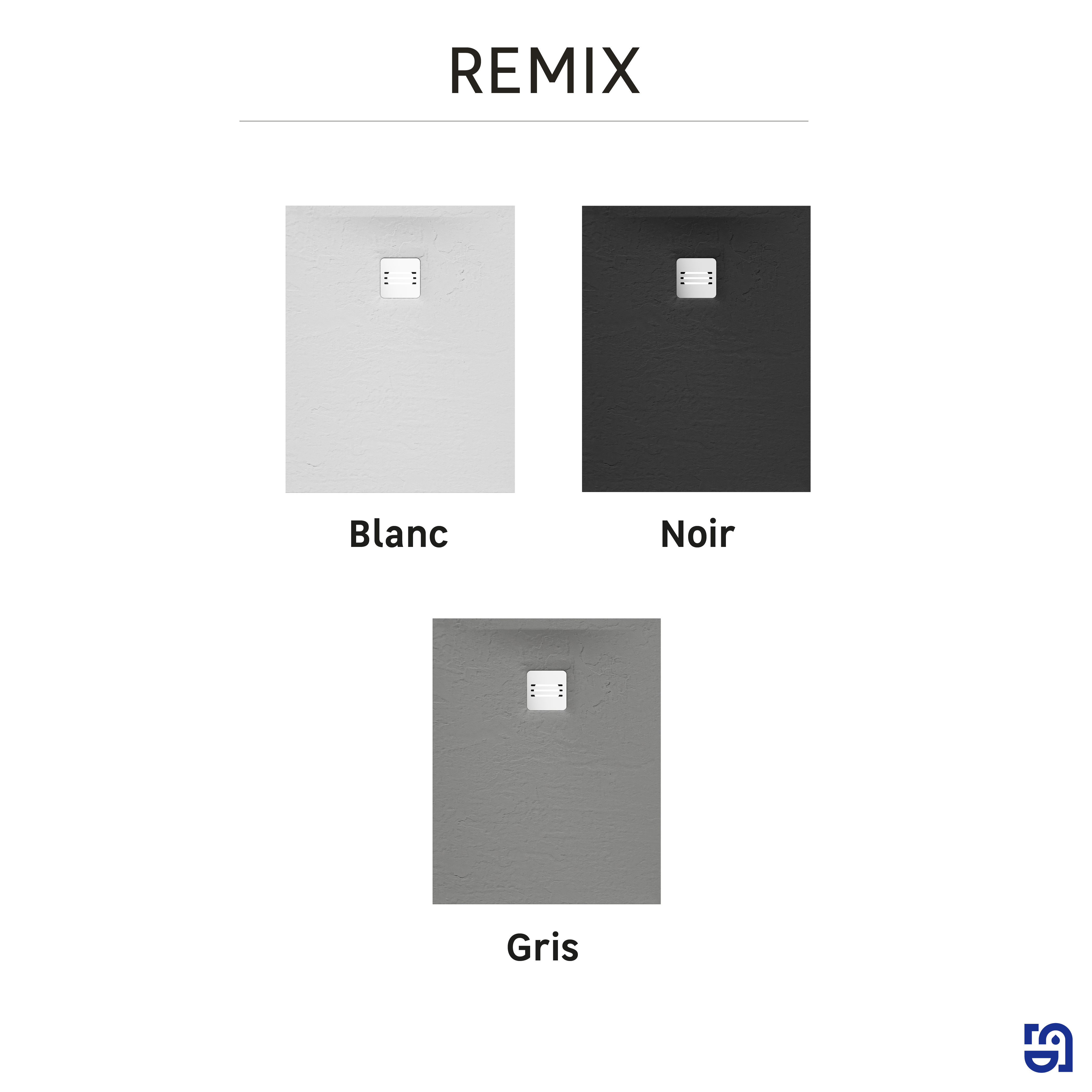 Receveur de douche extraplat, résine, blanc L.100 x l.80 cm, Remix light - 6