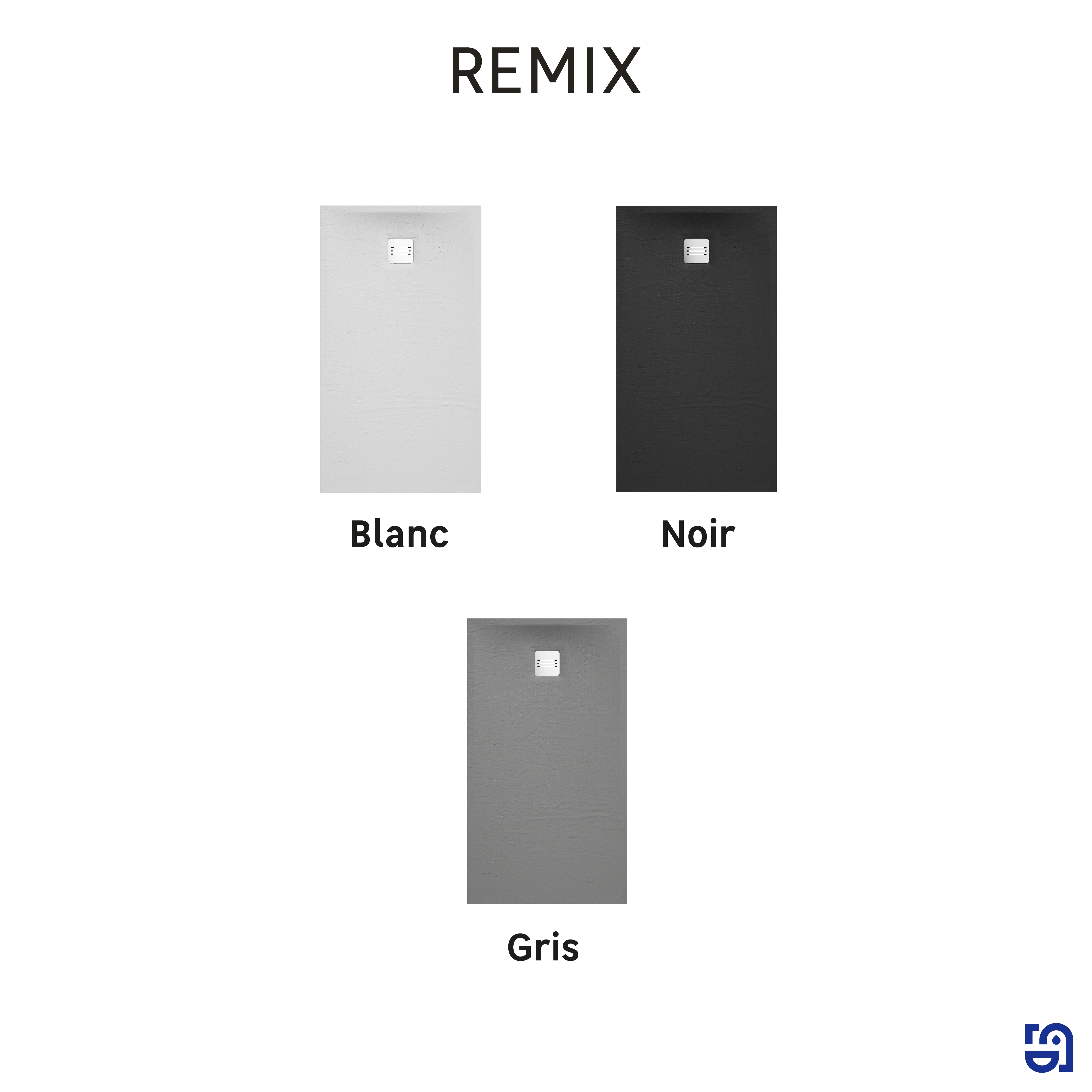 Receveur de douche extraplat, résine, blanc L.160 x l.90 cm, Remix light - 6