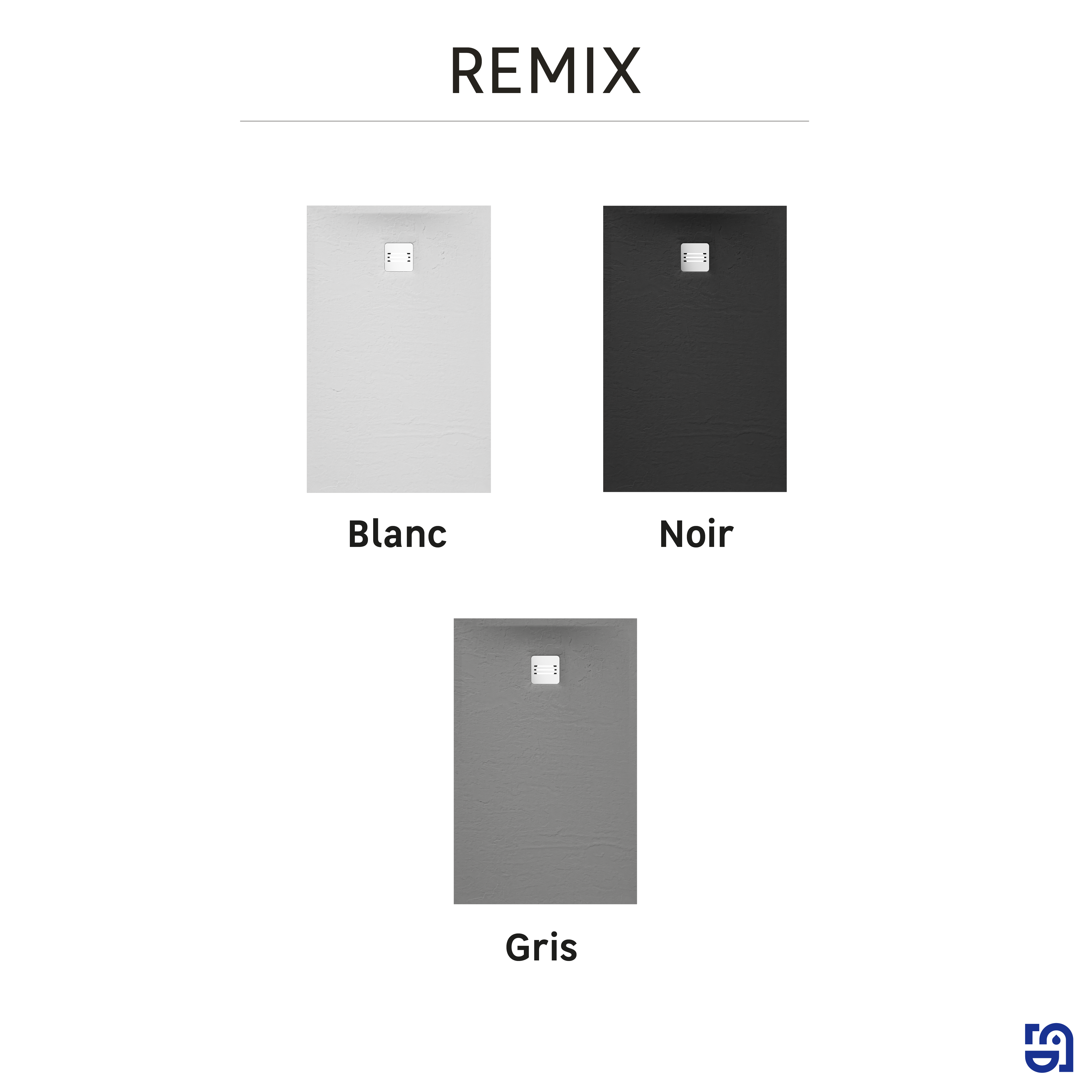 Receveur de douche extraplat, résine, blanc L.140 x l.90 cm, Remix light - 6