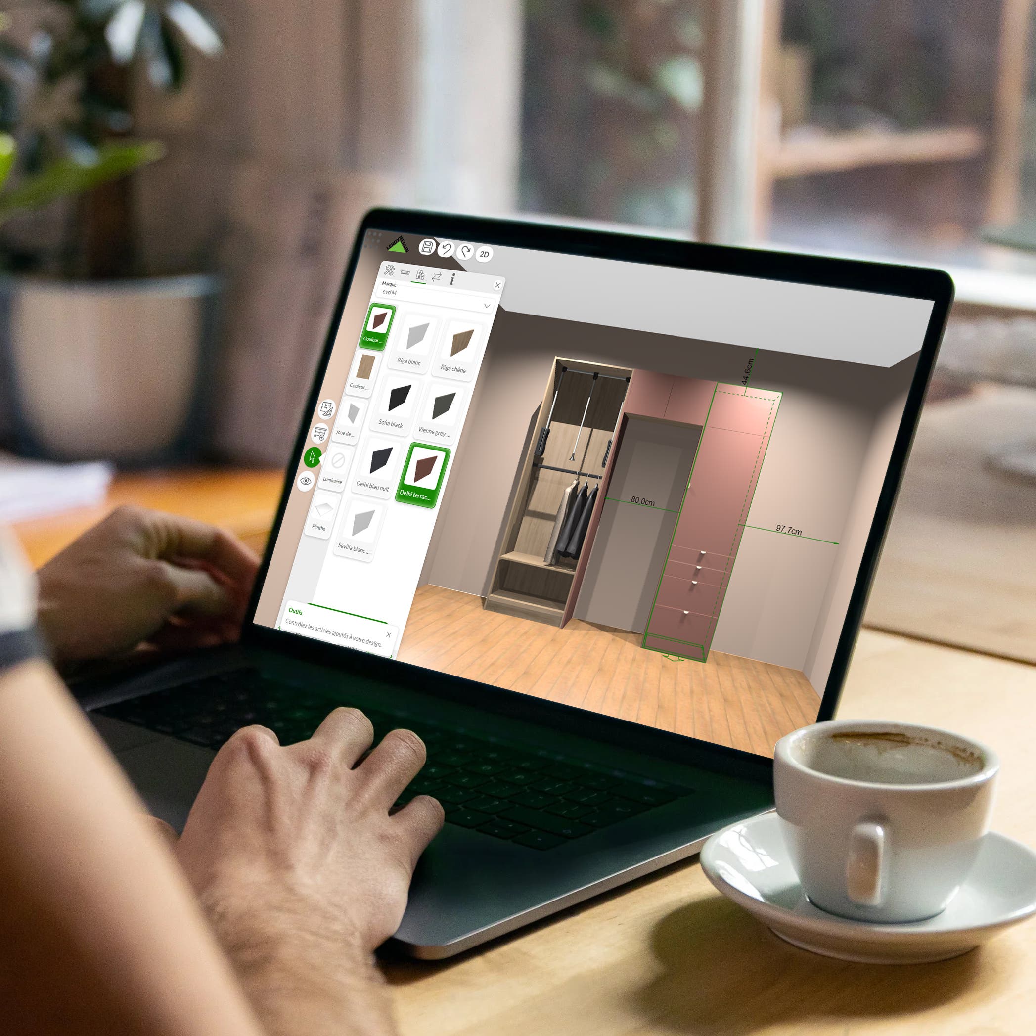 planificador online 3D de móveis de arrumação