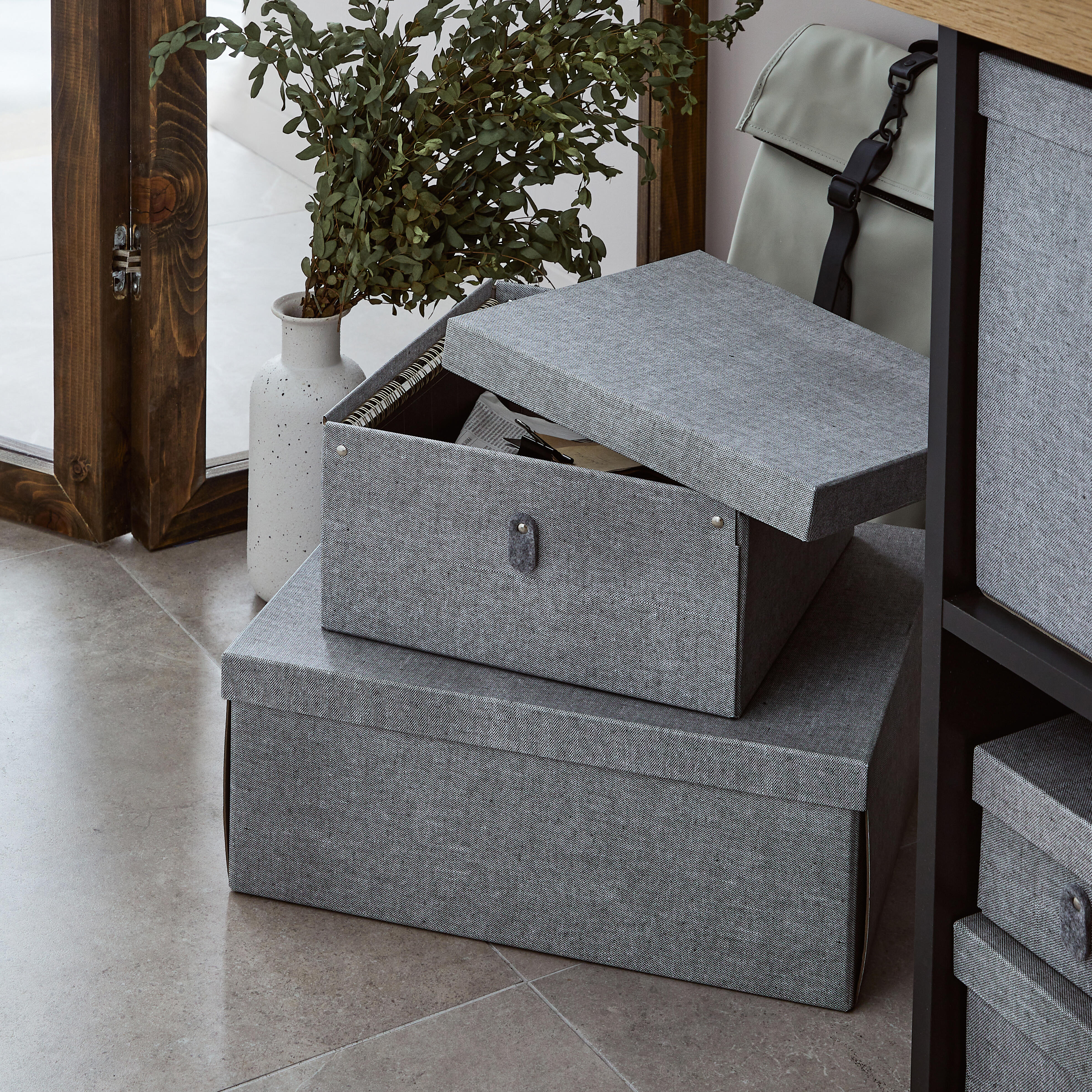 Scatola L 31 x H 15.3 x P 31 cm grigio - 2