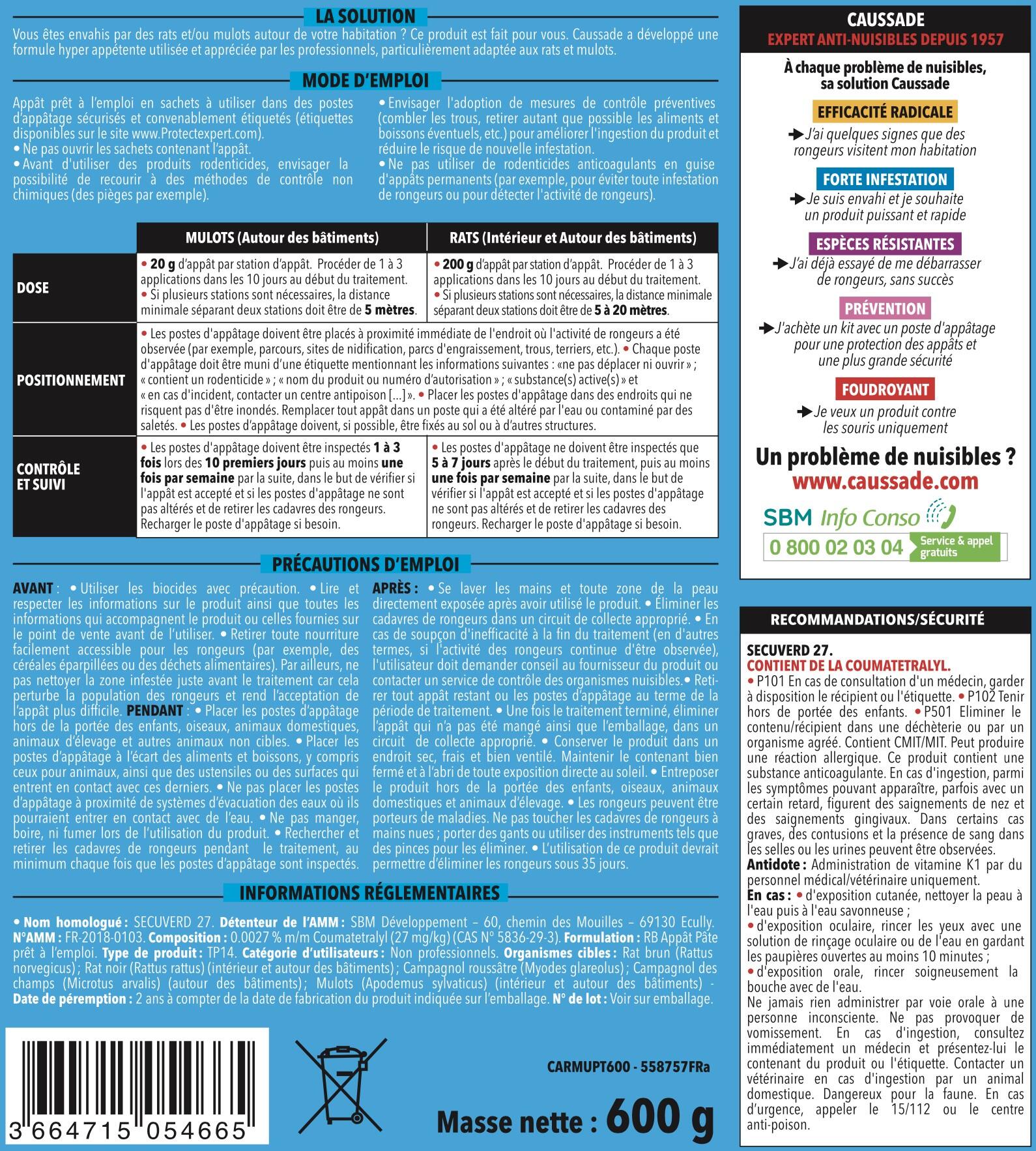 Pâte antimulots PROTECT EXPERT, 600 g - 2