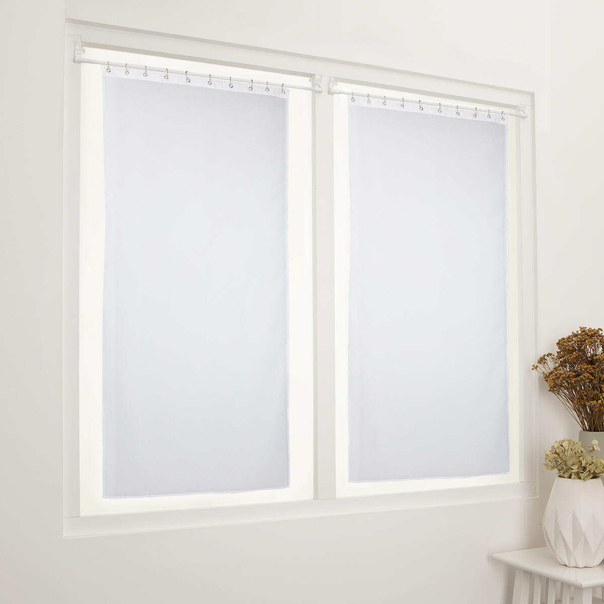 Vitrage tamisant, Cleo, blanc H.210 x l.90 cm - 3