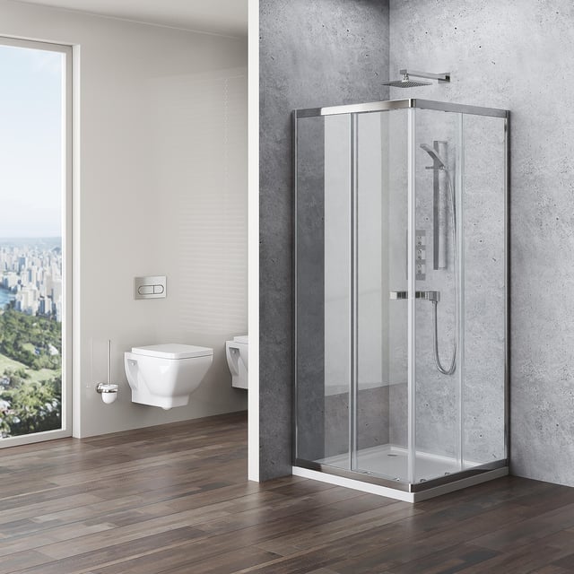 Cabine de duche 80x185 cm cromado Sensai