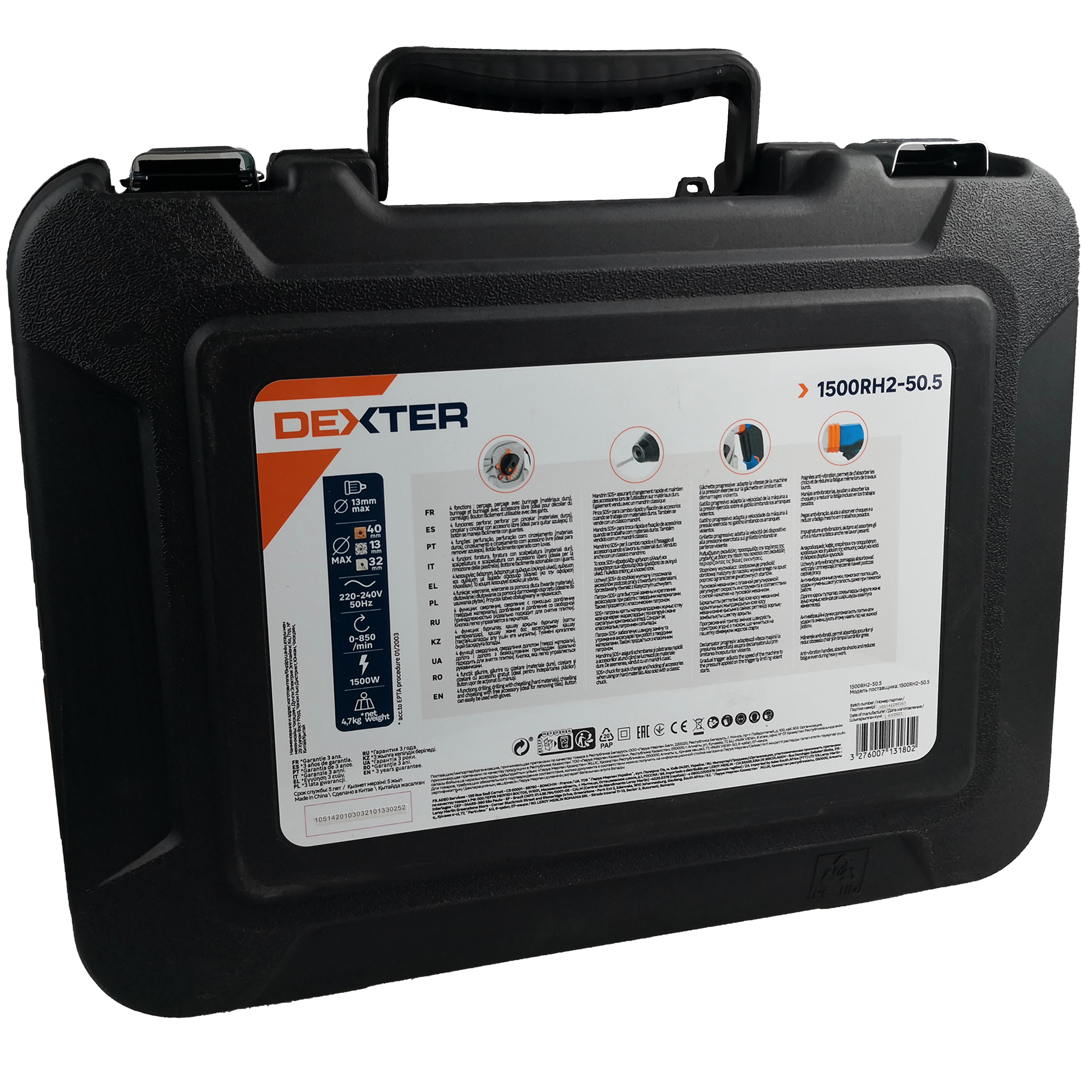 Młot udarowo-obrotowy DEXTER 1500RH2-50.5 SDS+ 1500W 5.1J - 23