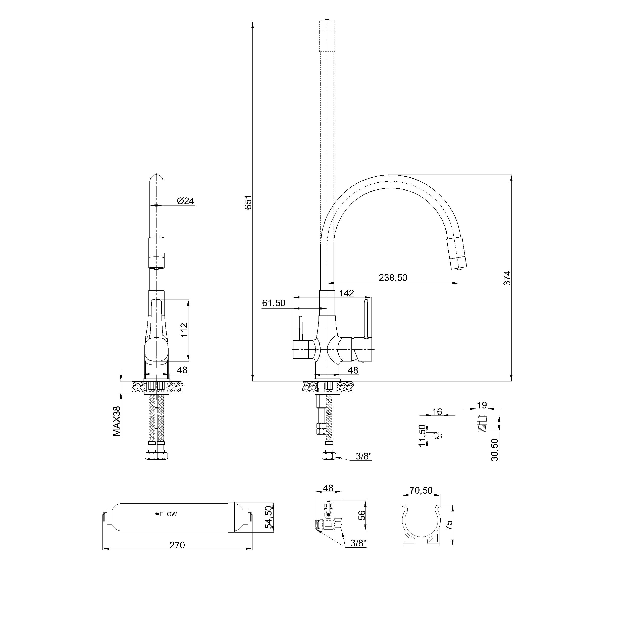 Bateria kuchenna z filtrem Magic Czarna Invena - 4